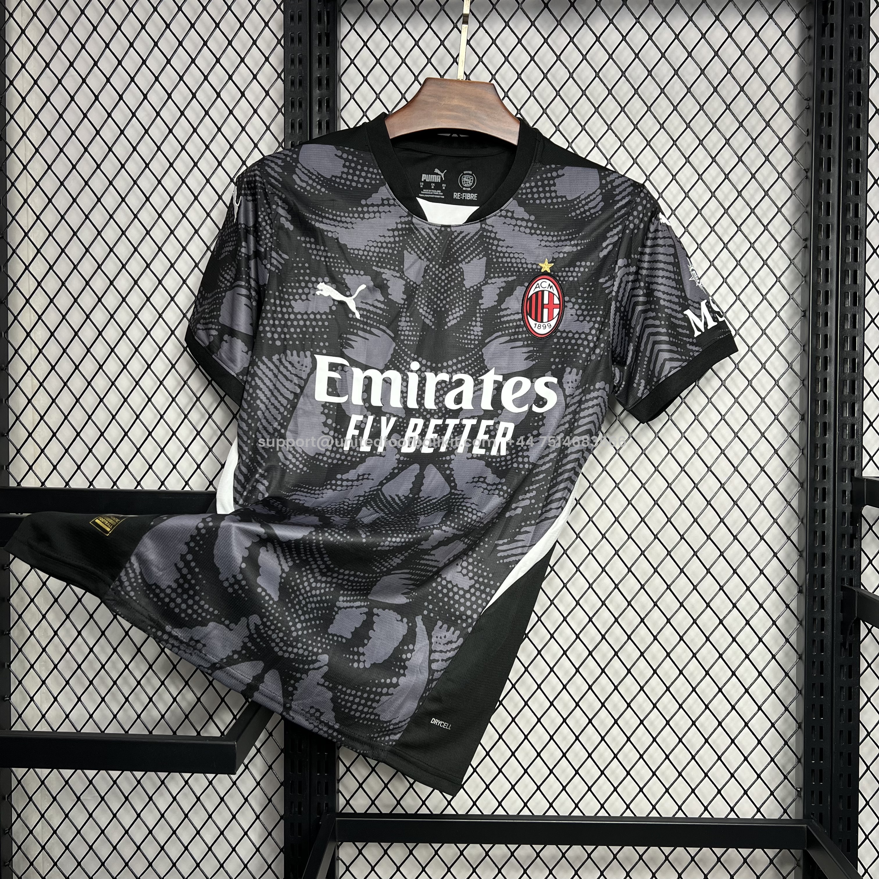 Unitedfootballkit.com | AC Milan 24-25 Black Goalkeeper Jersey - Fans Version -Customize Name, Number and Patch | Worldwide Shipping