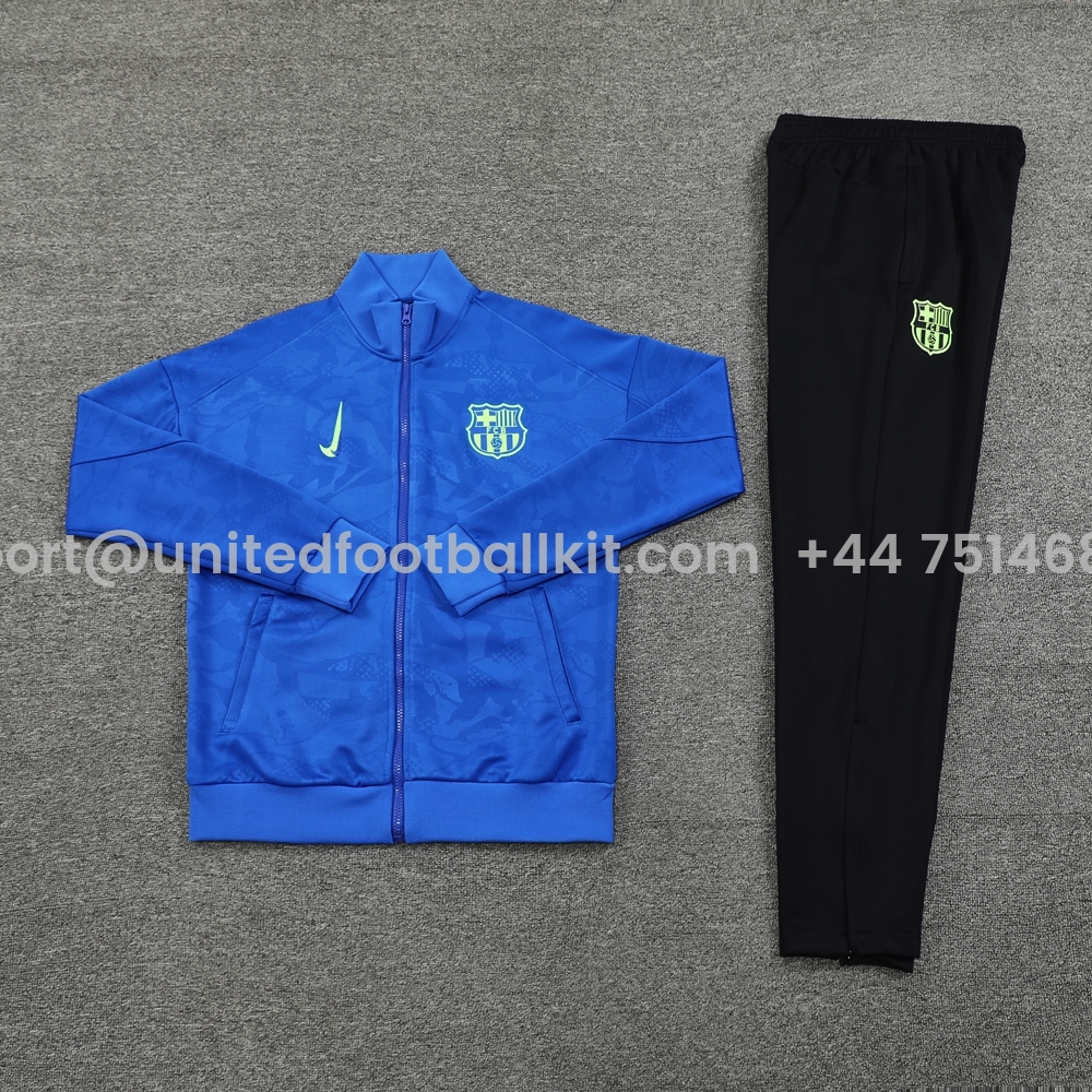 Unitedfootballkit.com | Barcelona 24-25 Jacket Training Tracksuit - Blue Top and Black Pants -Customize Name, Number and Patch | Worldwide Shipping