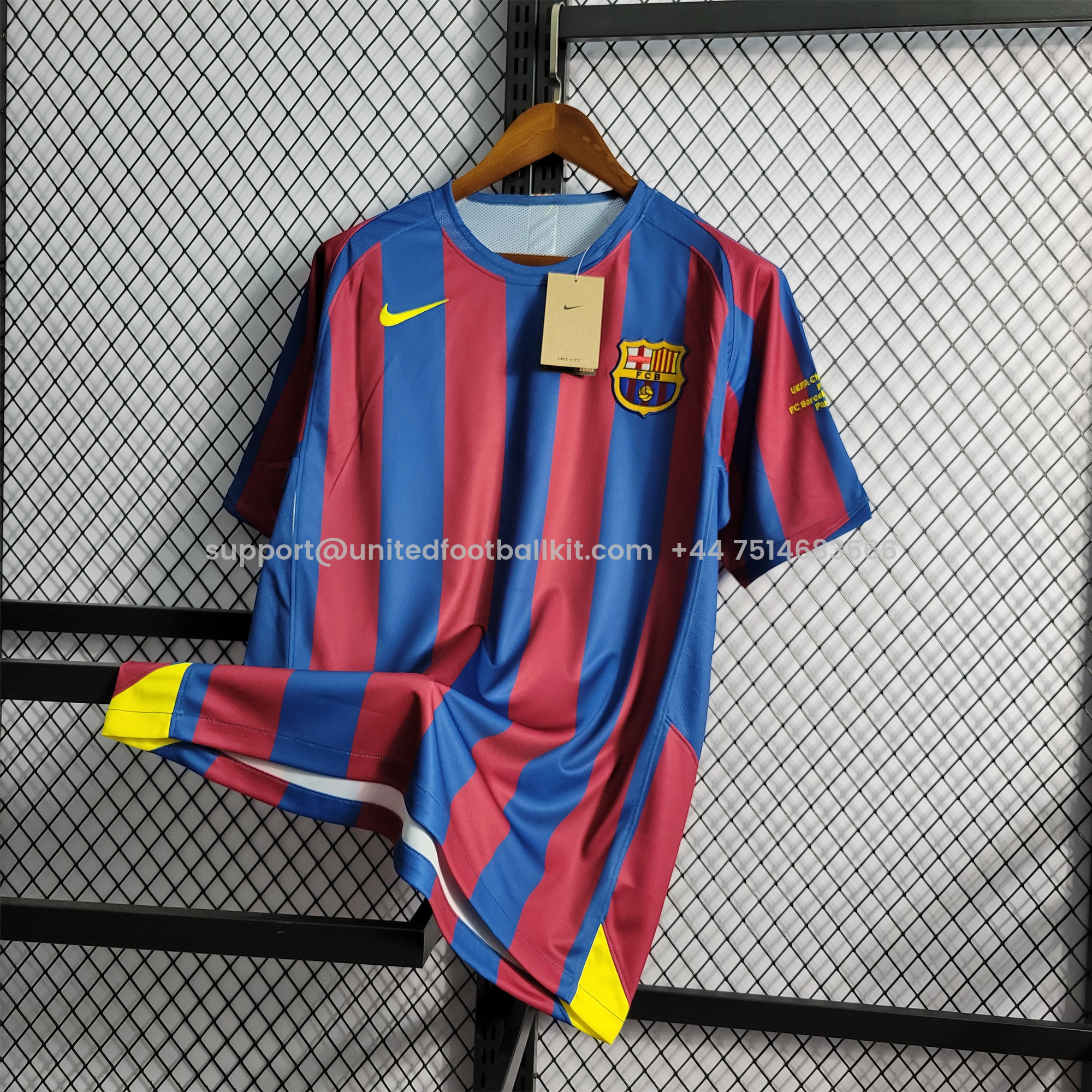 Unitedfootballkit.com | Retro Barcelona 05-06 Home Stadium Jersey - UEFA Champions League Final -Customize Name, Number and Patch | Worldwide Shipping