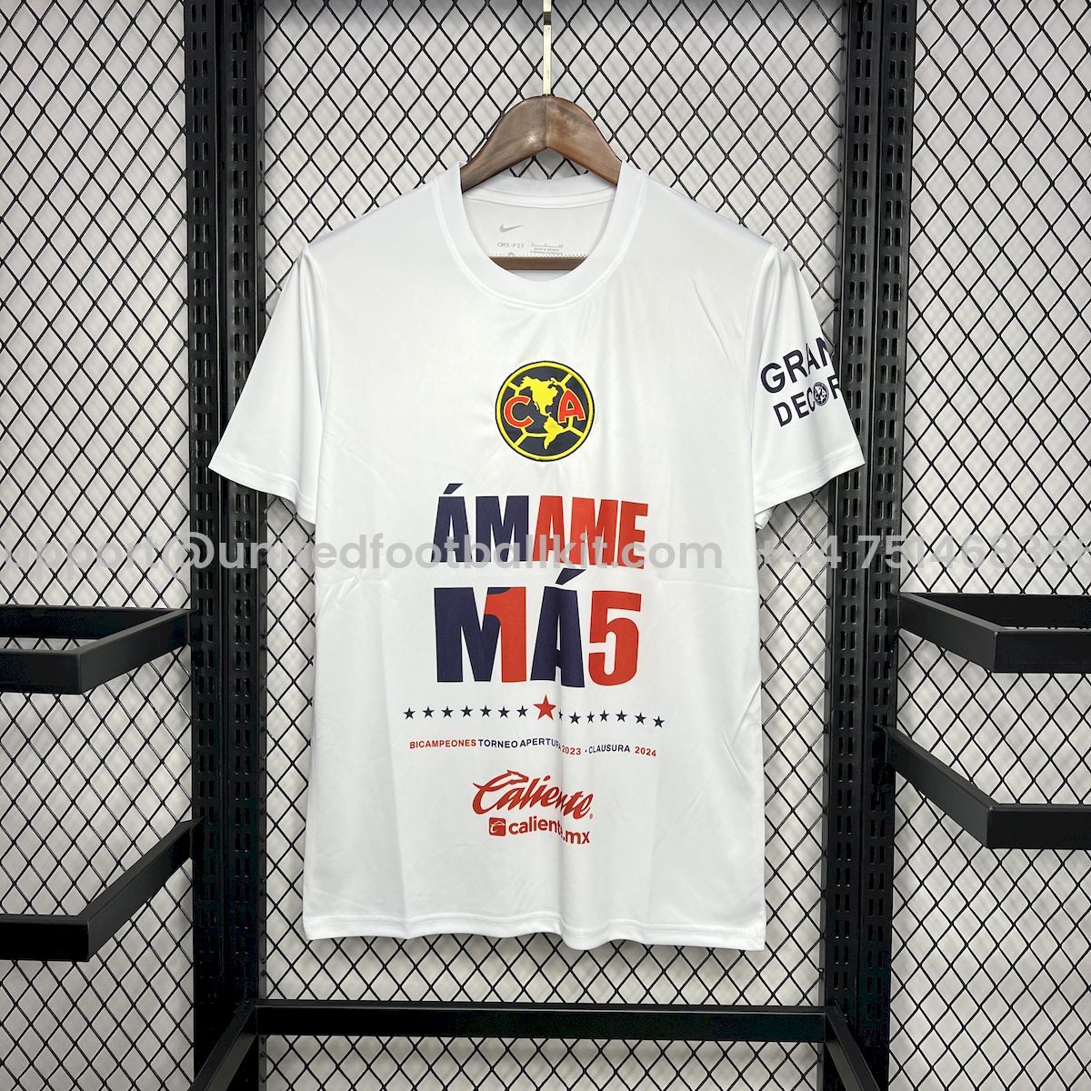 Unitedfootballkit.com | Club América 24-25 15 Champions White Commemorative Edition White Jersey -Customize Name, Number and Patch | Worldwide Shipping