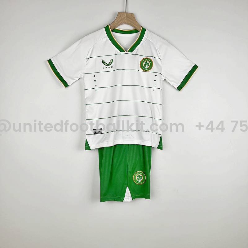 Unitedfootballkit.com | Ireland 2023 Away Stadium Kids Kit -Customize Name, Number and Patch | Worldwide Shipping