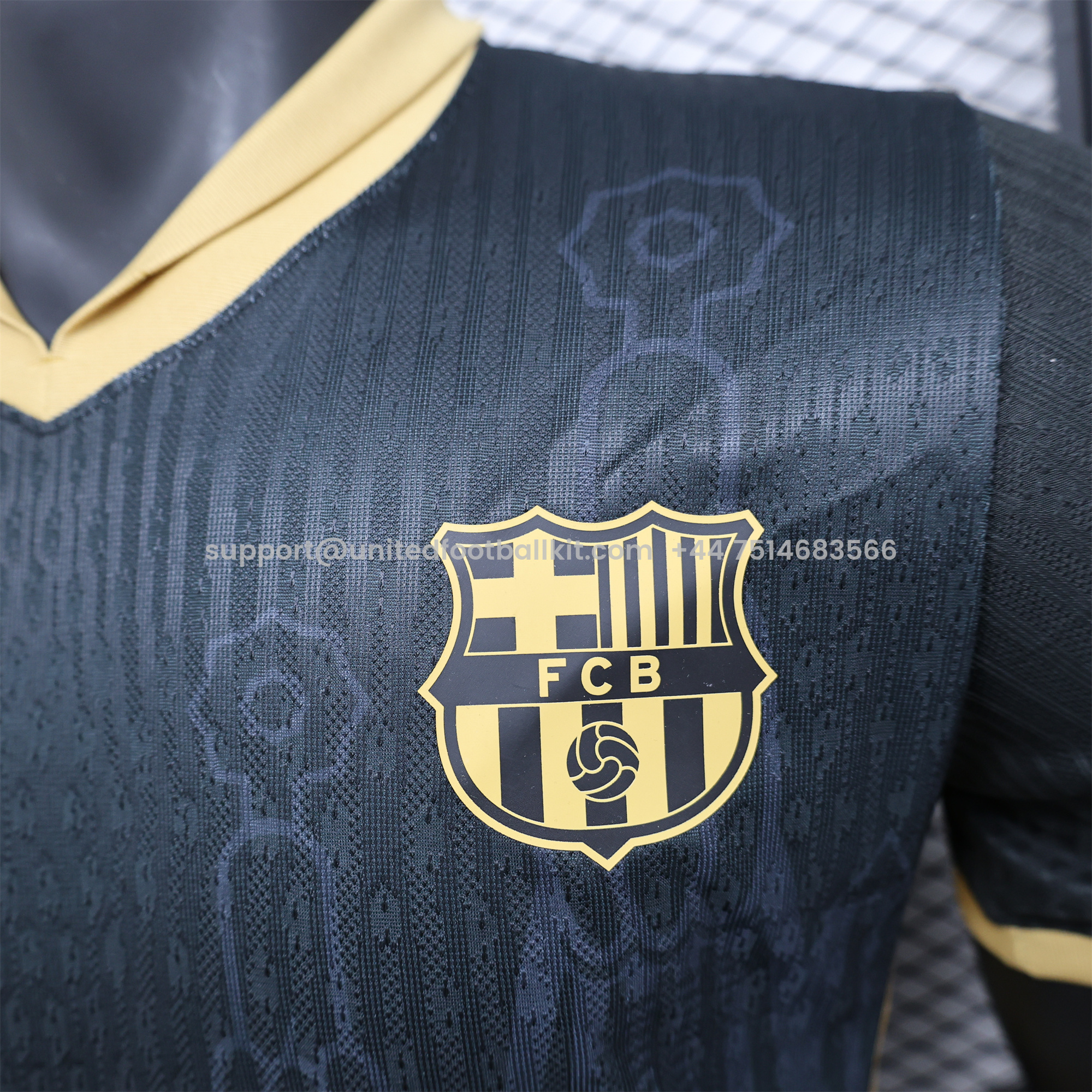 Unitedfootballkit.com | Barcelona 24-25 Black Gold Special Edition Jersey - Player Version -Customize Name, Number and Patch | Worldwide Shipping