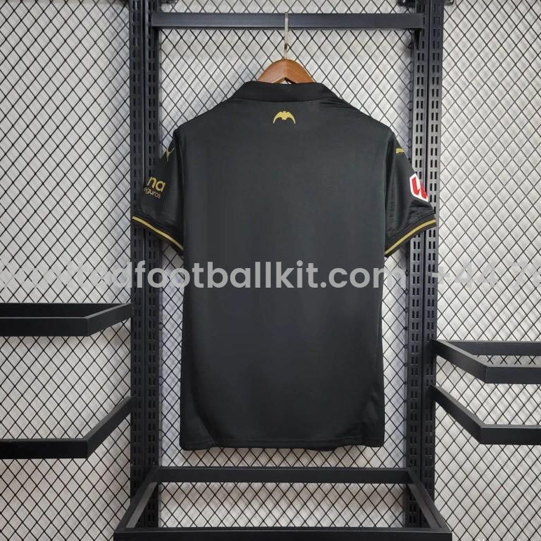 Unitedfootballkit.com | Valencia 24-25 Black Away Jersey - Fans Version -Customize Name, Number and Patch | Worldwide Shipping