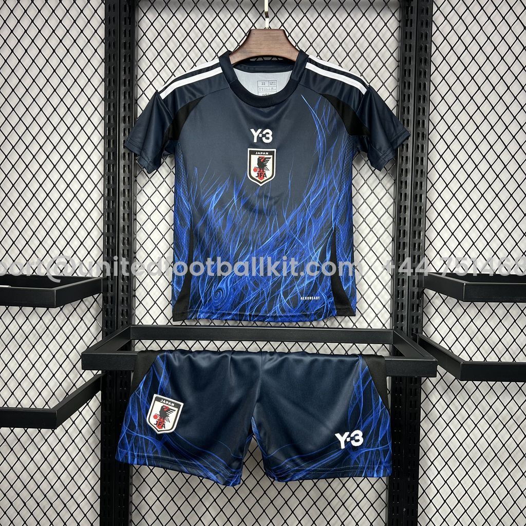 Unitedfootballkit.com | Japan 2024 Y3 Home Stadium Kids Kit -Customize Name, Number and Patch | Worldwide Shipping