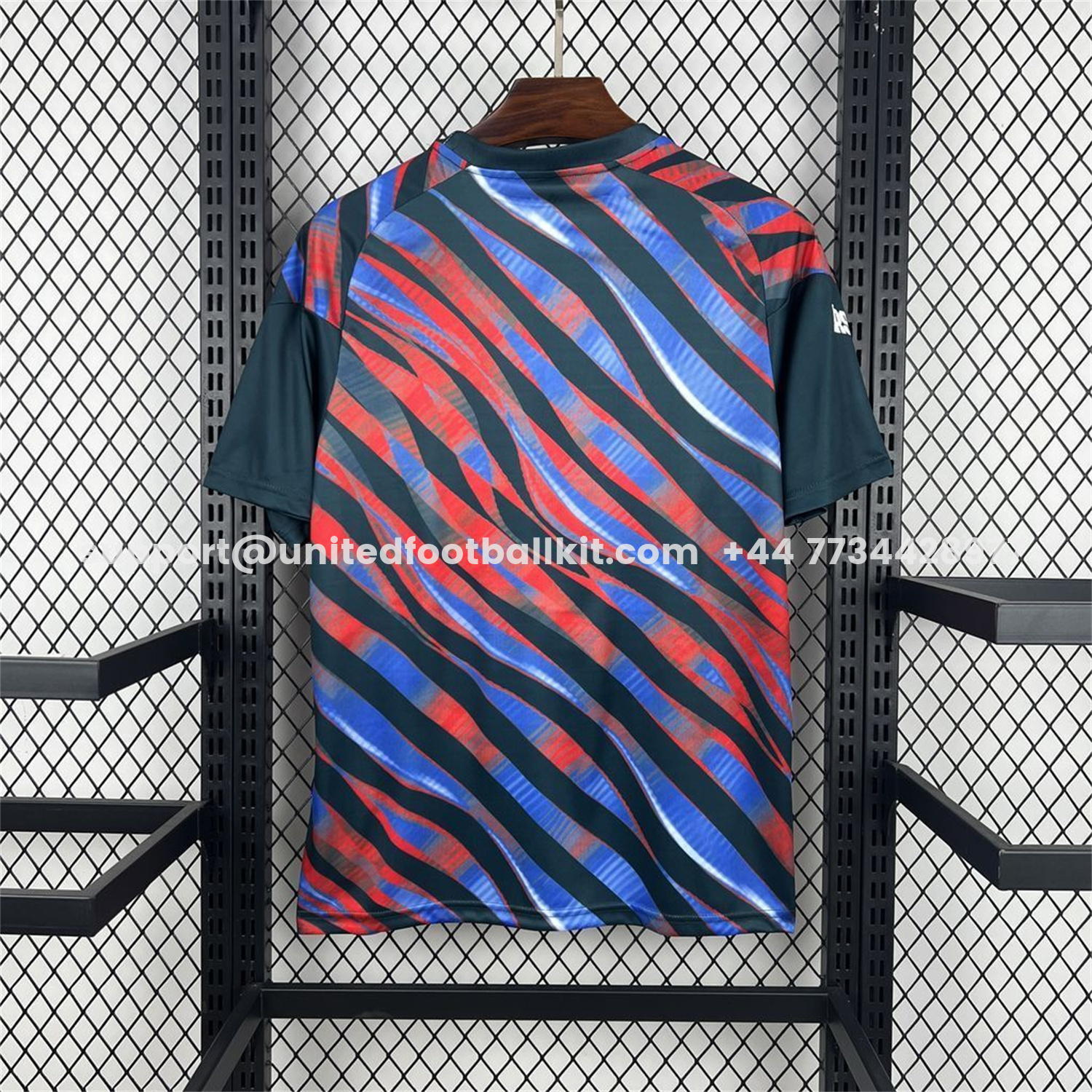 Unitedfootballkit.com | Arsenal 26-27 Red And Blue Twill Pre-Match Training Jersey - Fans Version -Customize Name, Number and Patch | Worldwide Shipping