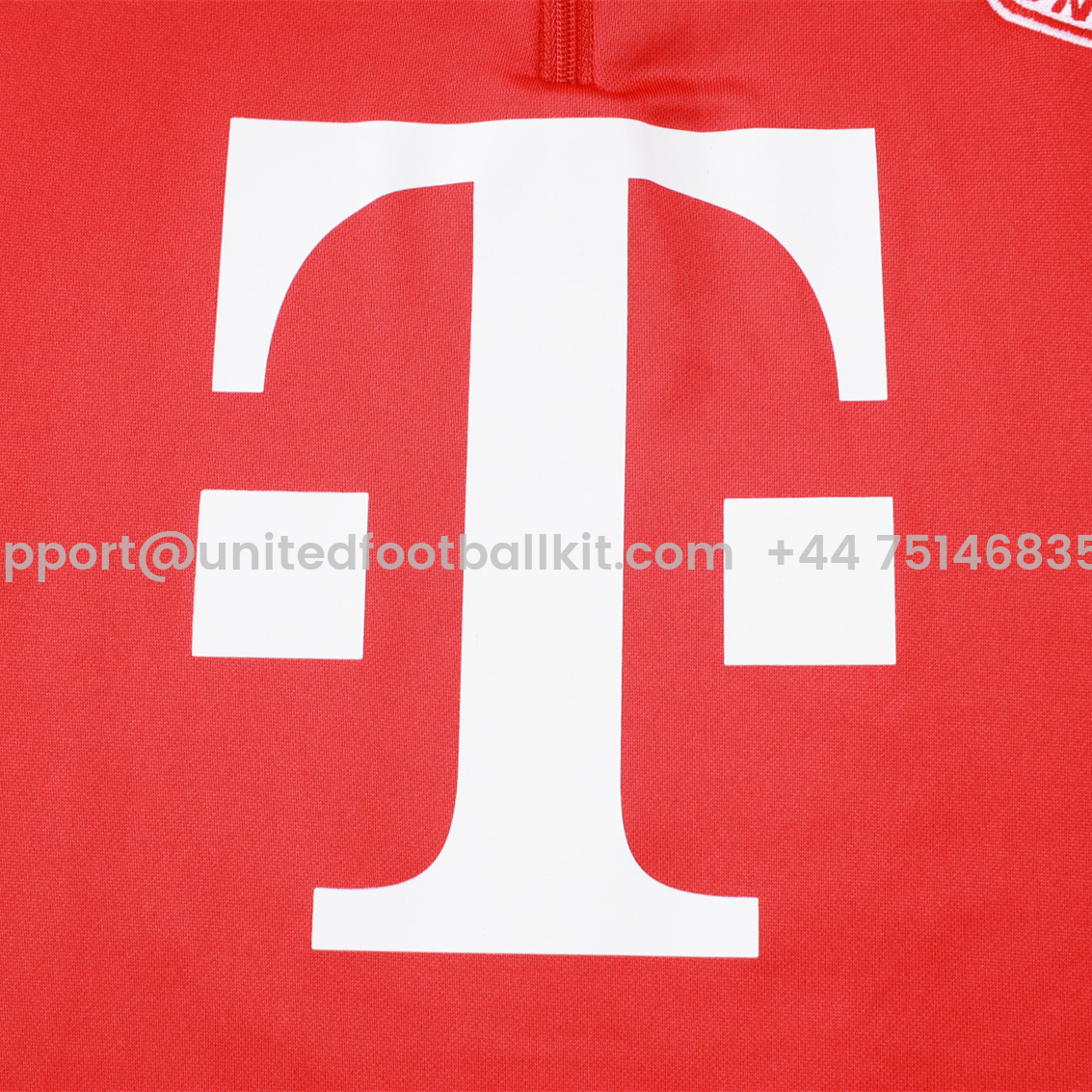 Unitedfootballkit.com | Bayern Munich 24-25 Long Sleeve Training Set with Big Logo - Red -Customize Name, Number and Patch | Worldwide Shipping