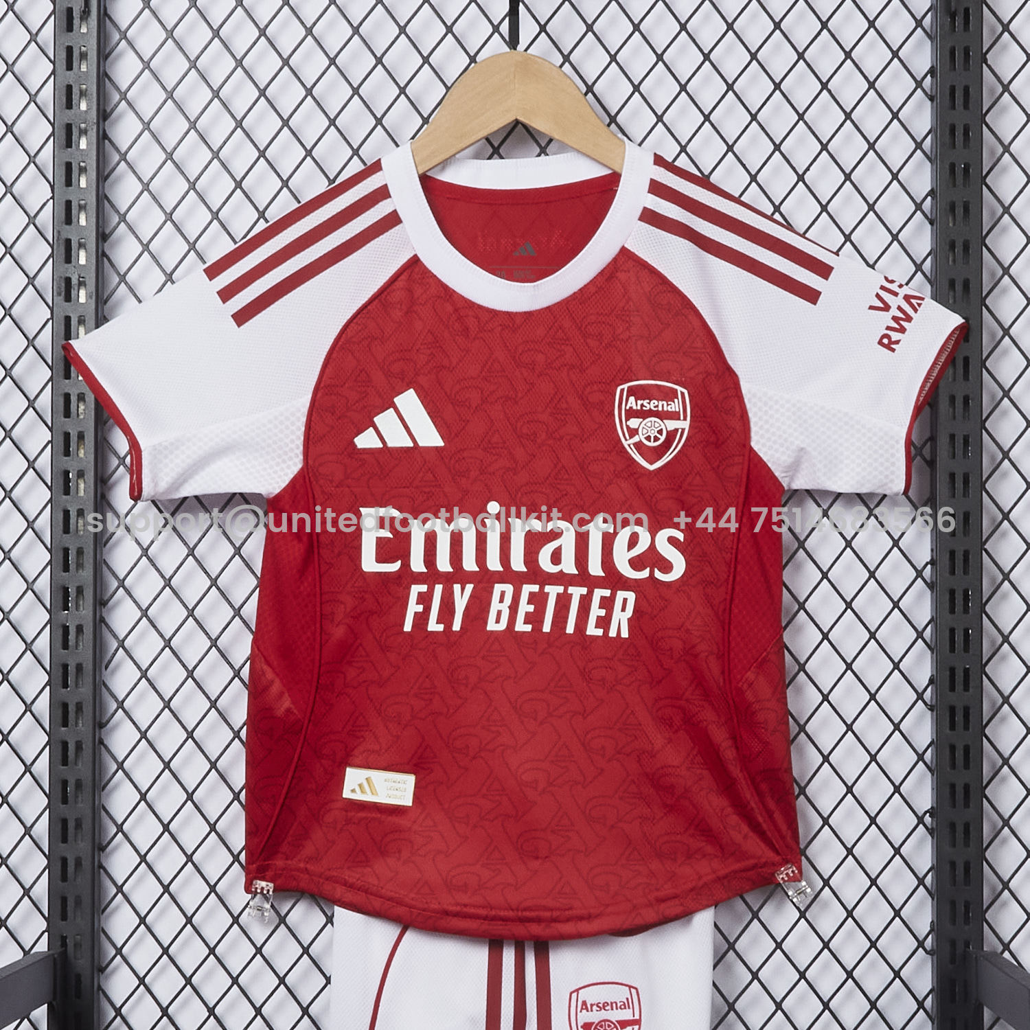 Unitedfootballkit.com | Arsenal 25-26 Home Kids Kit - Player Version -Customize Name, Number and Patch | Worldwide Shipping
