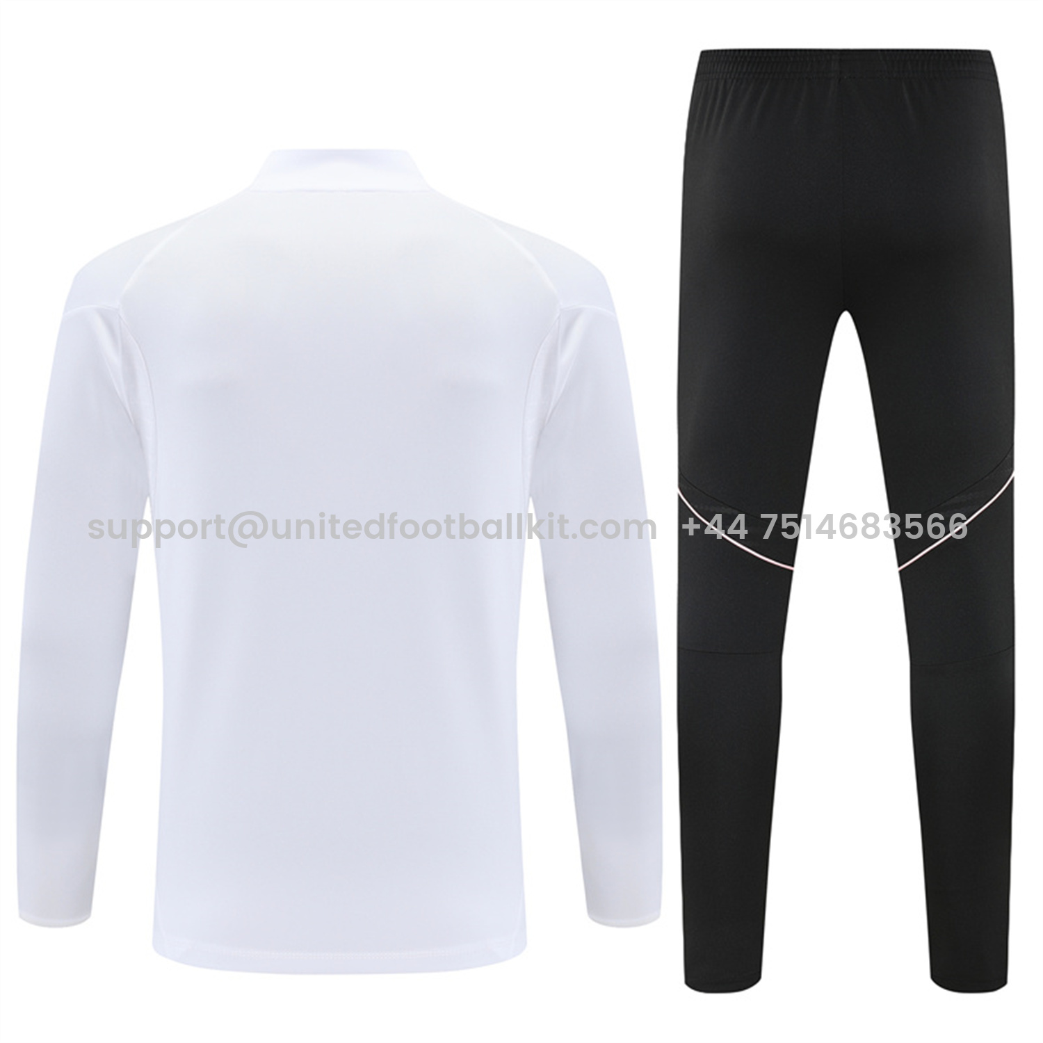 Unitedfootballkit.com | Juventus 25-26 Kids Long Sleeve Training Set - White Top and Black Pants -Customize Name, Number and Patch | Worldwide Shipping