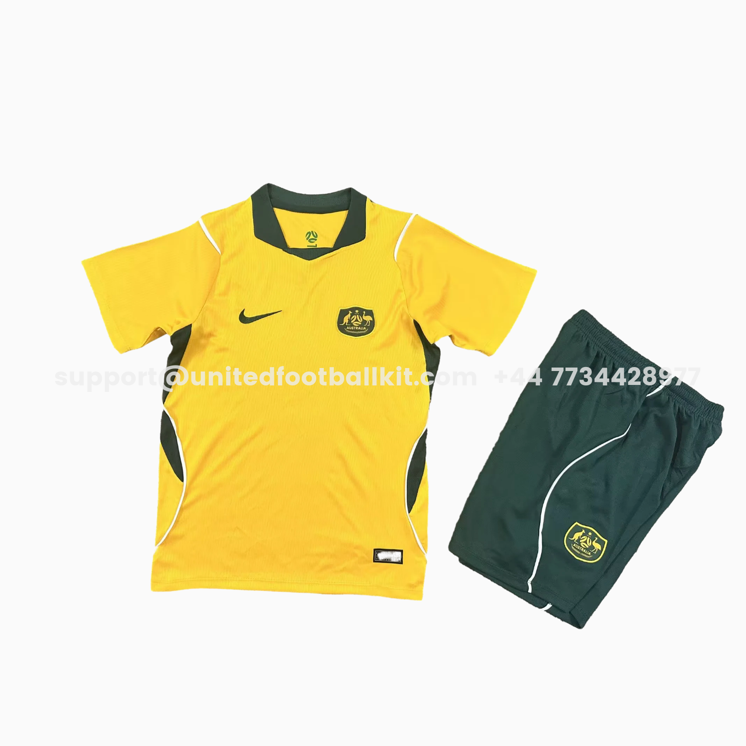 Unitedfootballkit.com | Australia 2026 Home Kids Kit -Customize Name, Number and Patch | Worldwide Shipping