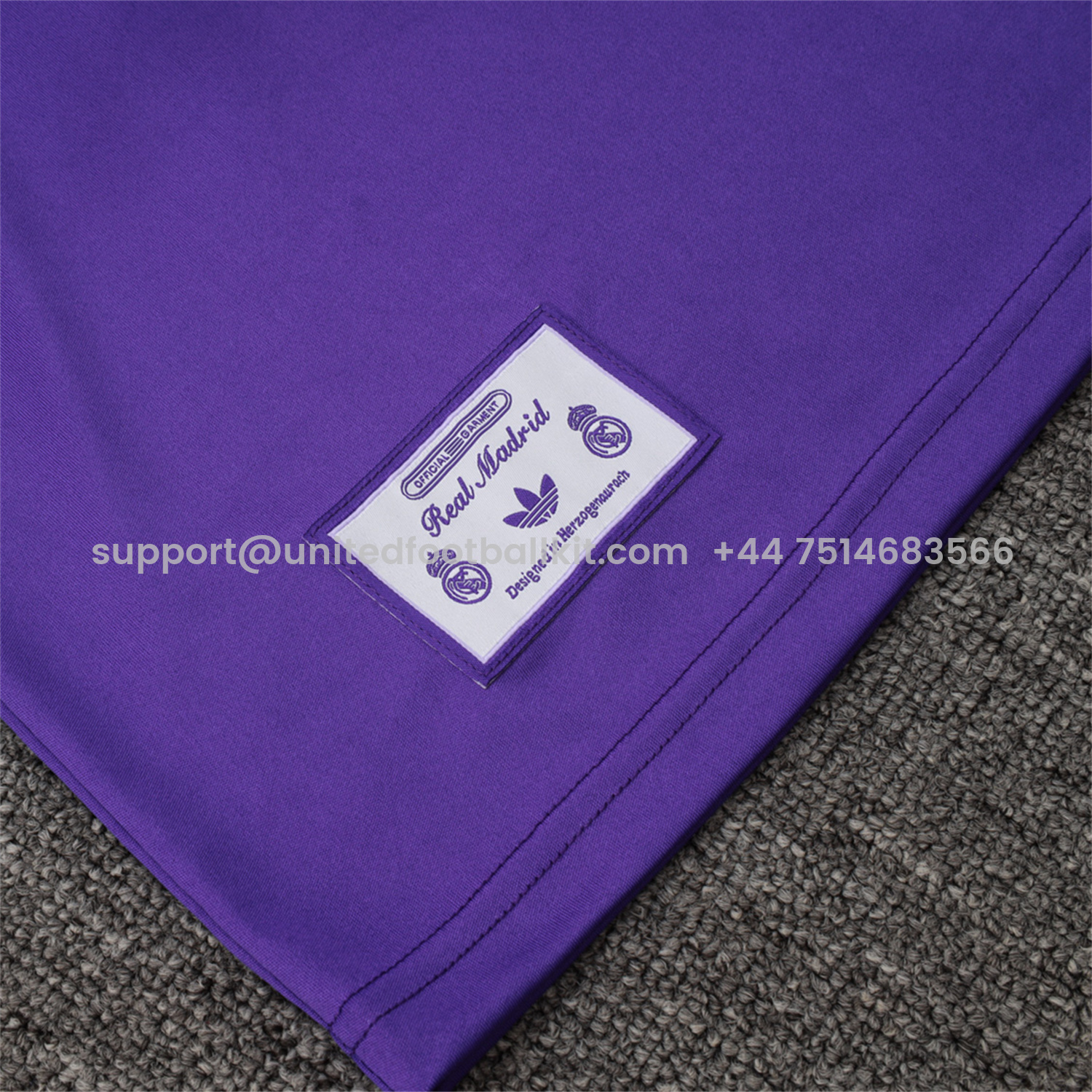 Unitedfootballkit.com | Real Madrid 25-26 Throwback Trefoil Vest Training Set - Purple -Customize Name, Number and Patch | Worldwide Shipping