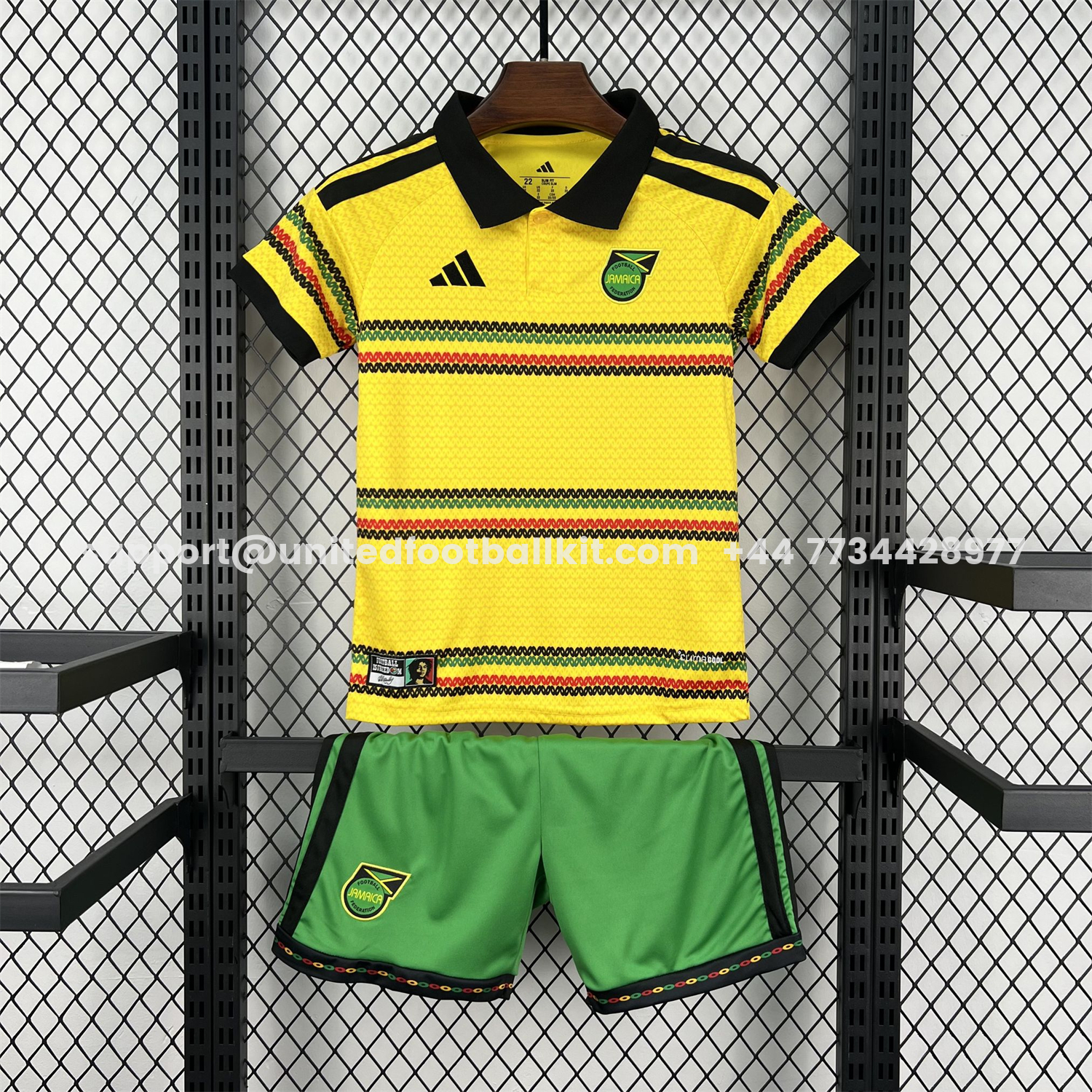 Unitedfootballkit.com | Jamaica 2026 Home Kids Kit -Customize Name, Number and Patch | Worldwide Shipping