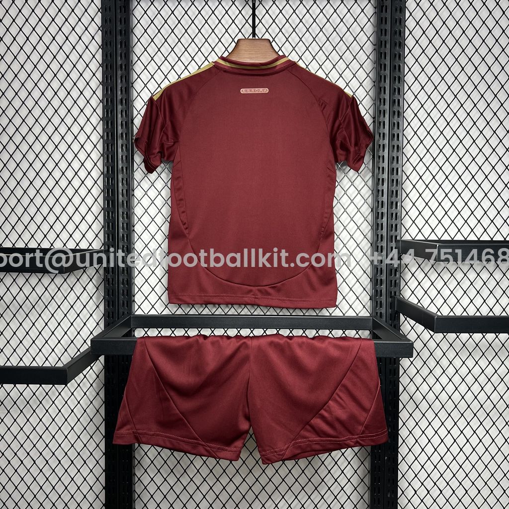 Unitedfootballkit.com | AS Roma 24-25 Home Stadium Kids Kit -Customize Name, Number and Patch | Worldwide Shipping