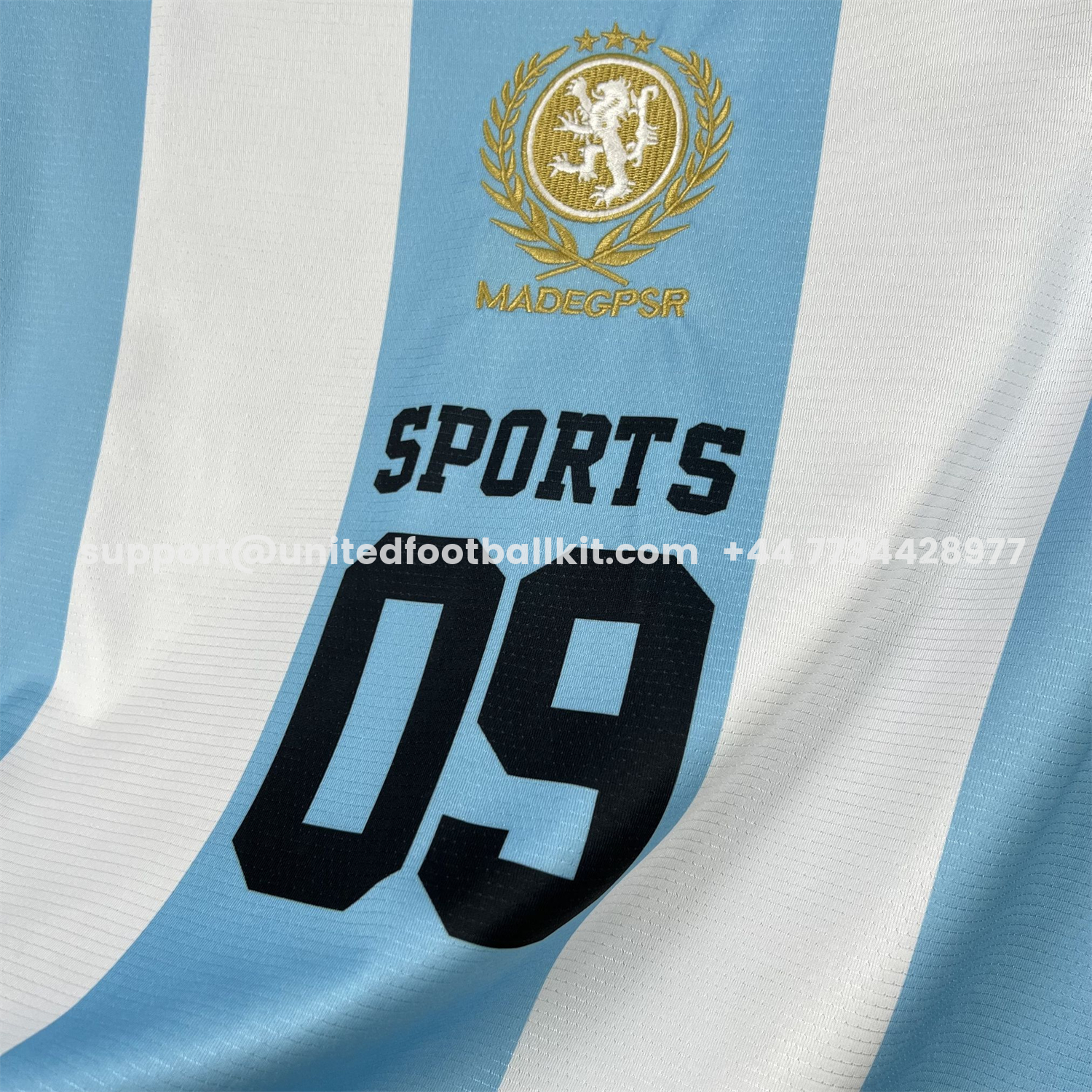 Unitedfootballkit.com | Unisex Light Blue Striped 2026 World Cup Style V-Neck Soccer Jersey - Fans Version -Customize Name, Number and Patch | Worldwide Shipping
