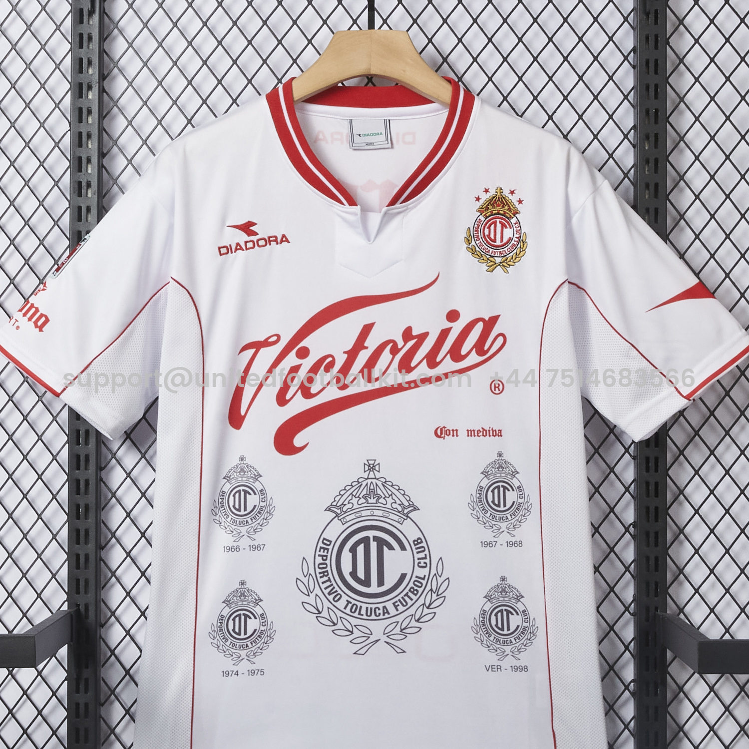 Unitedfootballkit.com | Retro Toluca 1998-99 Away White Jersey -Customize Name, Number and Patch | Worldwide Shipping