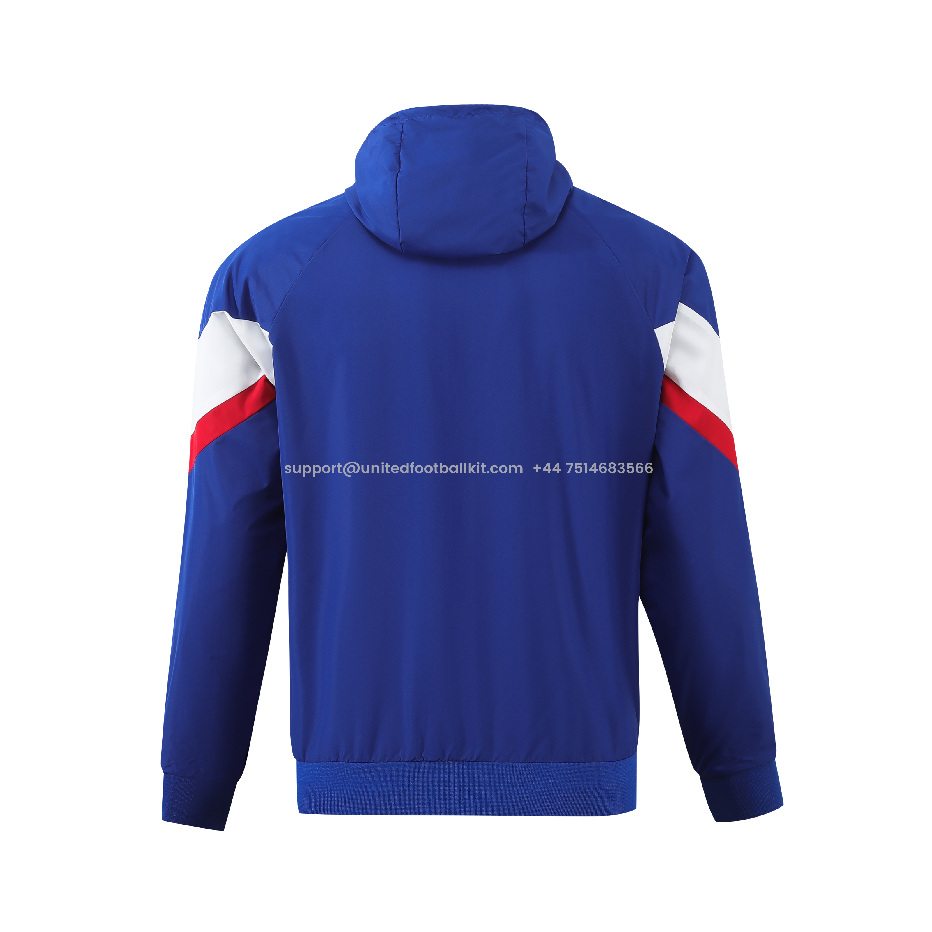 Unitedfootballkit.com | France 2024 National Team Anthem Blue Hooded Windbreaker - Player Version -Customize Name, Number and Patch | Worldwide Shipping