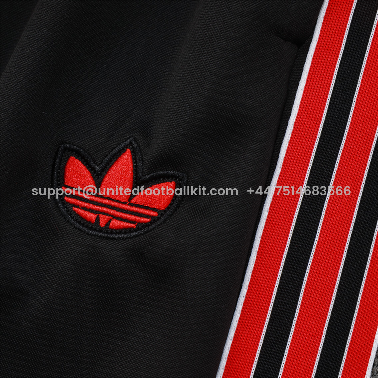 Unitedfootballkit.com | Manchester United 25-26 Originals Terrace Icon Jacket Training Tracksuit - Black -Customize Name, Number and Patch | Worldwide Shipping