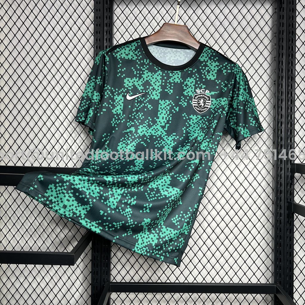 Unitedfootballkit.com | Sporting CP Portugal 24-25 Pre-match Jersey - Fans Version -Customize Name, Number and Patch | Worldwide Shipping