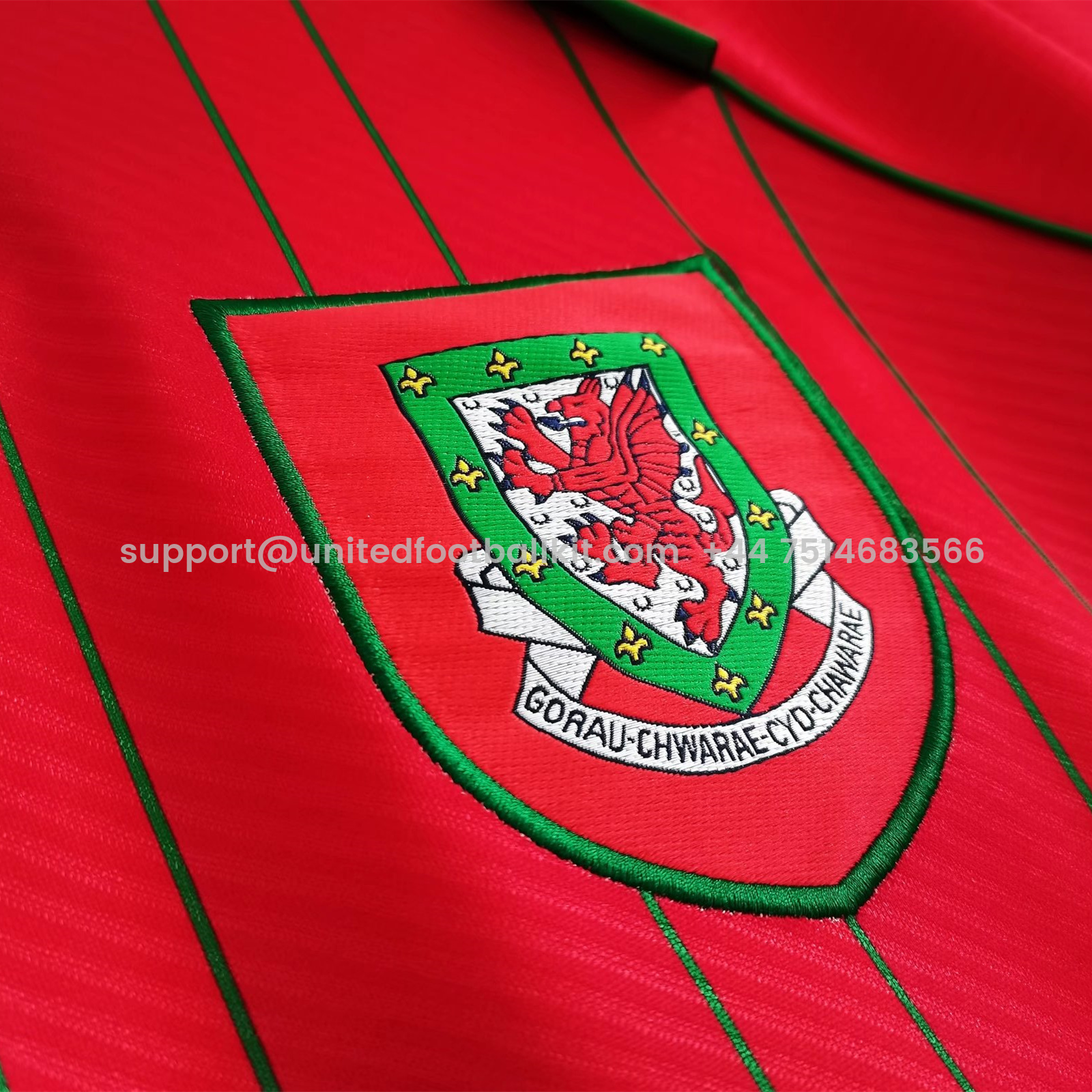 Unitedfootballkit.com | Retro Wales 1994 Home Stadium Jersey -Customize Name, Number and Patch | Worldwide Shipping