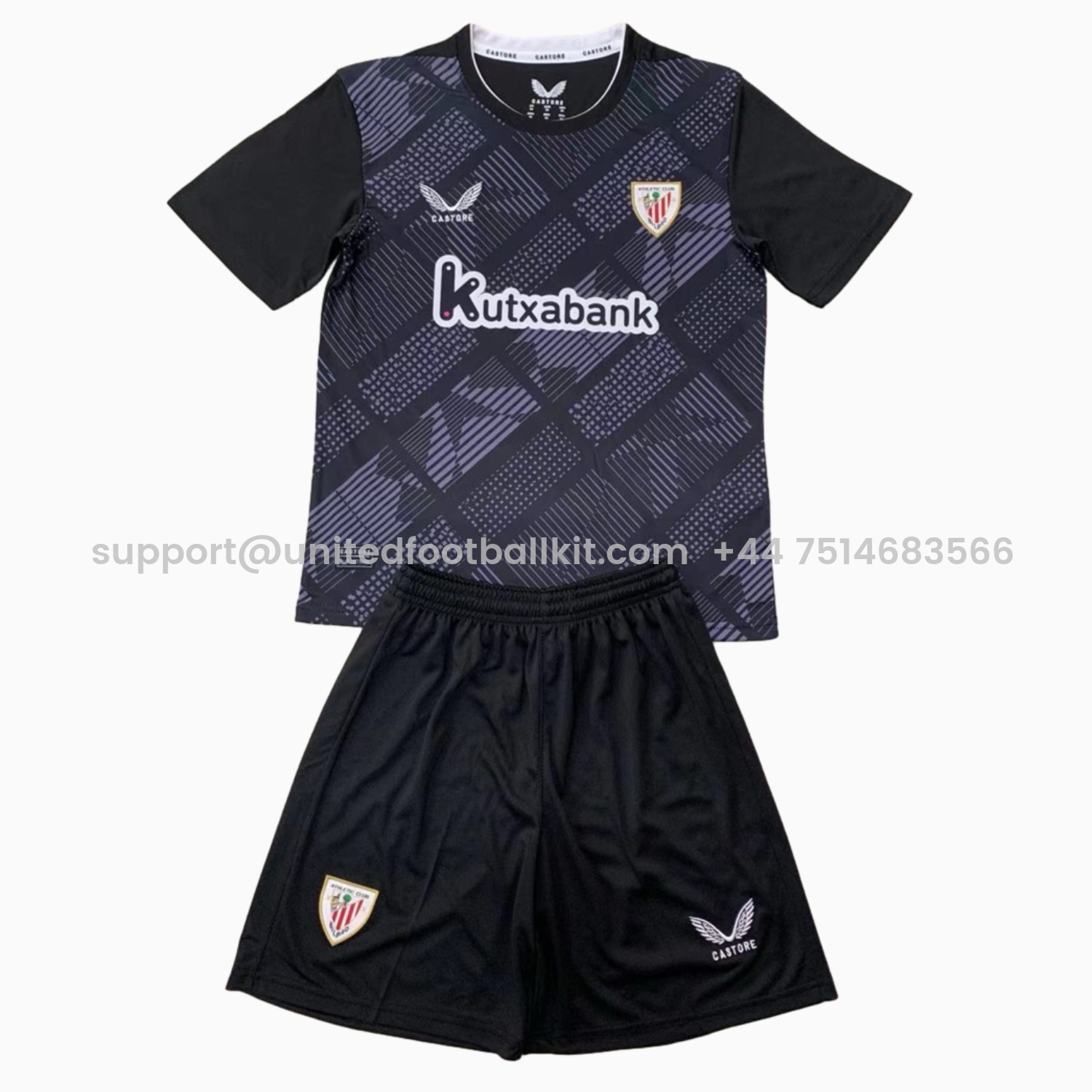 Unitedfootballkit.com | Athletic Bilbao 24-25 Black Goalkeeper Men's Adult Jersey Set - Fans Version -Customize Name, Number and Patch | Worldwide Shipping