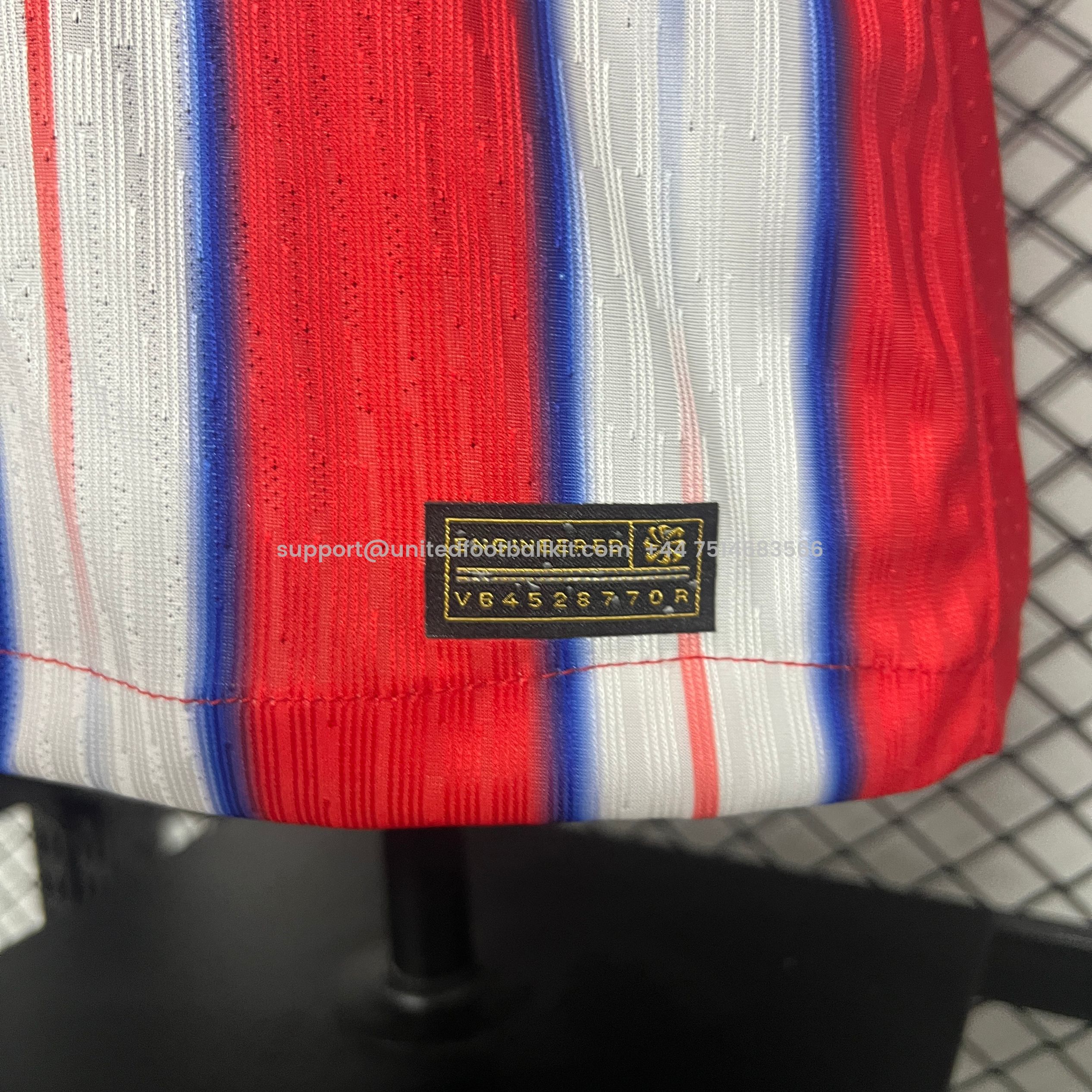 Unitedfootballkit.com | Atletico Madrid 24-25 Home Stadium Jersey - Player Version -Customize Name, Number and Patch | Worldwide Shipping