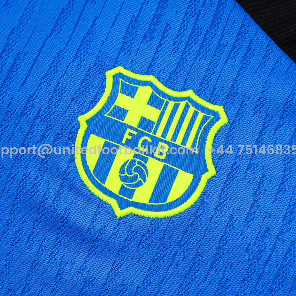 Unitedfootballkit.com | Barcelona 24-25 Long Sleeve Training Set - Player Version - Blue Top and Black Pants -Customize Name, Number and Patch | Worldwide Shipping