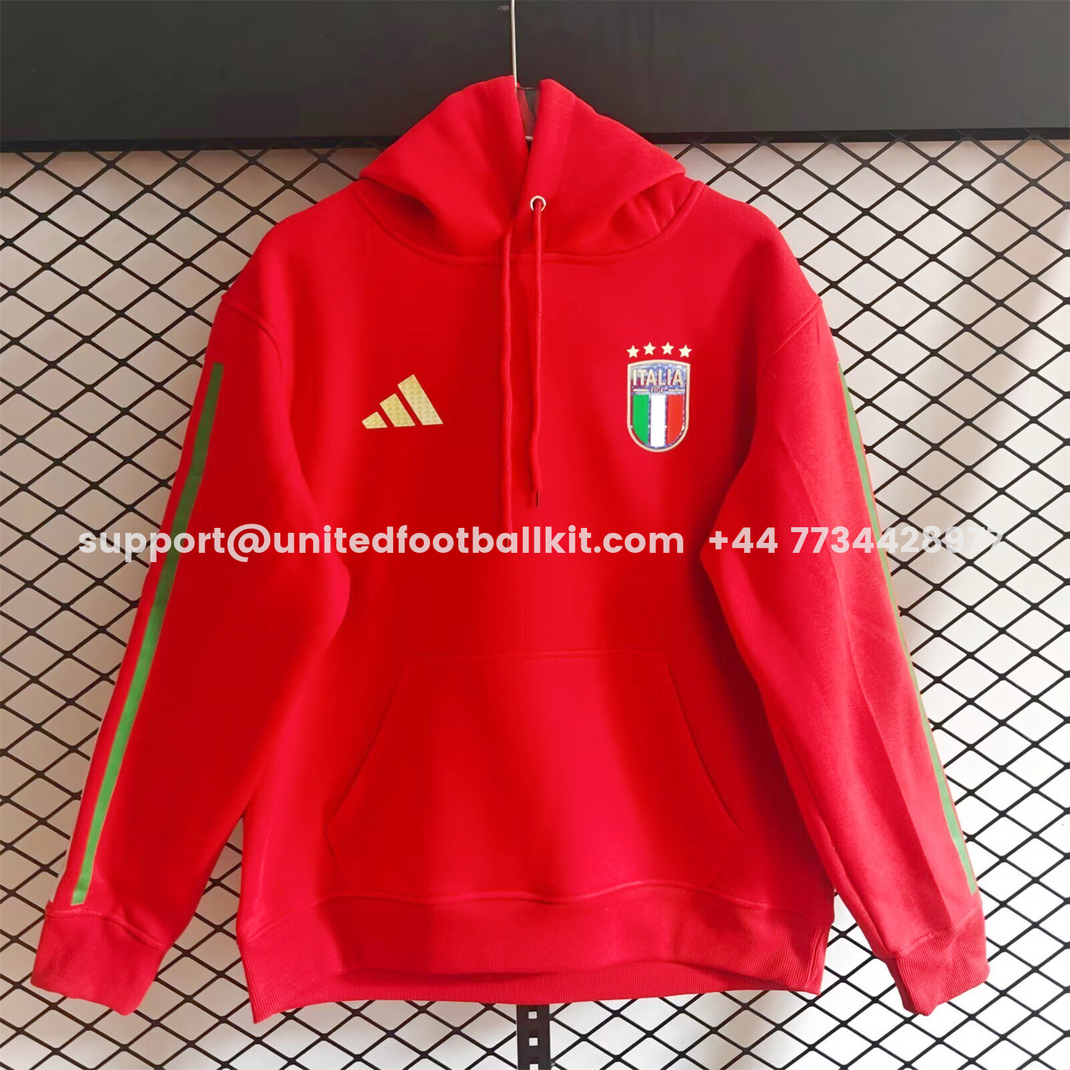 Unitedfootballkit.com | Italy 2026 Home Unisex Pullover Hoodie -Customize Name, Number and Patch | Worldwide Shipping