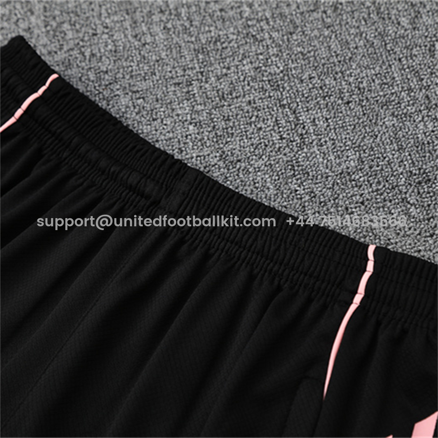 Unitedfootballkit.com | Real Madrid 25-26 Kid Short-Sleeve Training Set - Pink Black Top & Black Shorts -Customize Name, Number and Patch | Worldwide Shipping