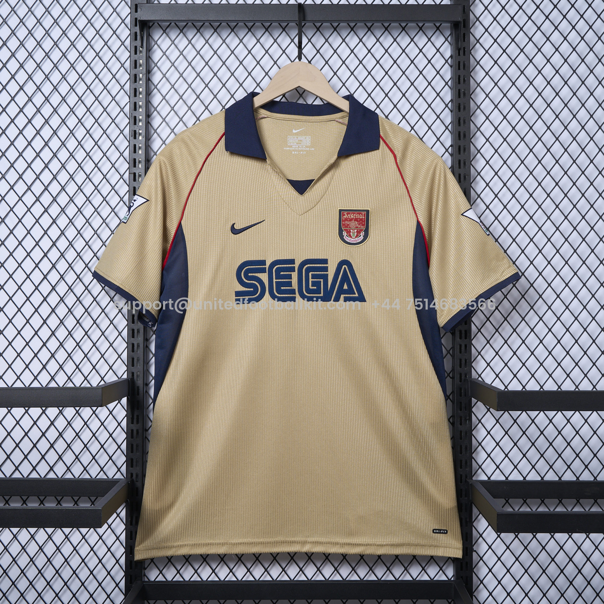 Unitedfootballkit.com | Retro Arsenal 2001-02 Away Stadium Jersey -Customize Name, Number and Patch | Worldwide Shipping
