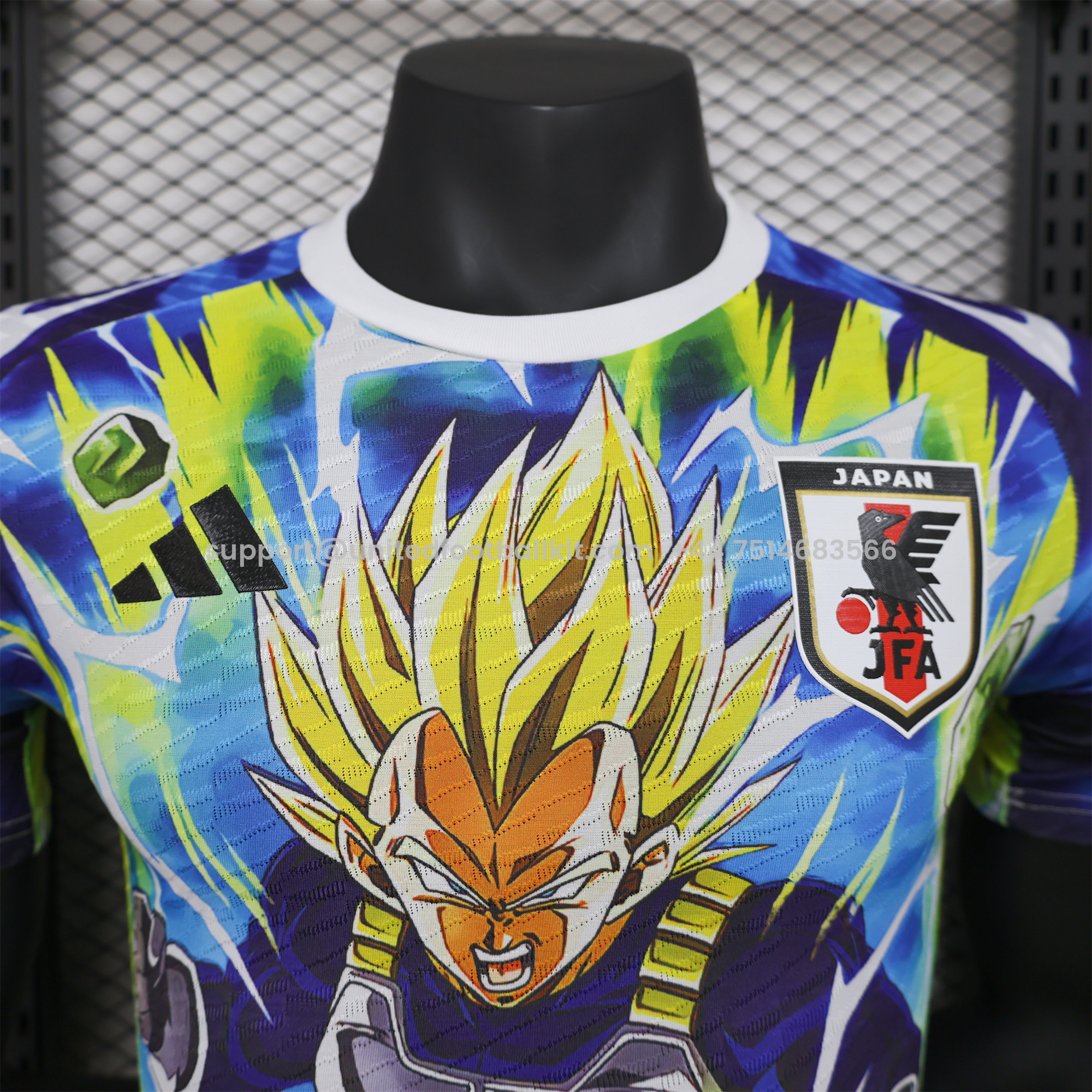 Unitedfootballkit.com | Japan 2024 Super Saiyan Bejīta Special Edition Jersey - Player Version -Customize Name, Number and Patch | Worldwide Shipping