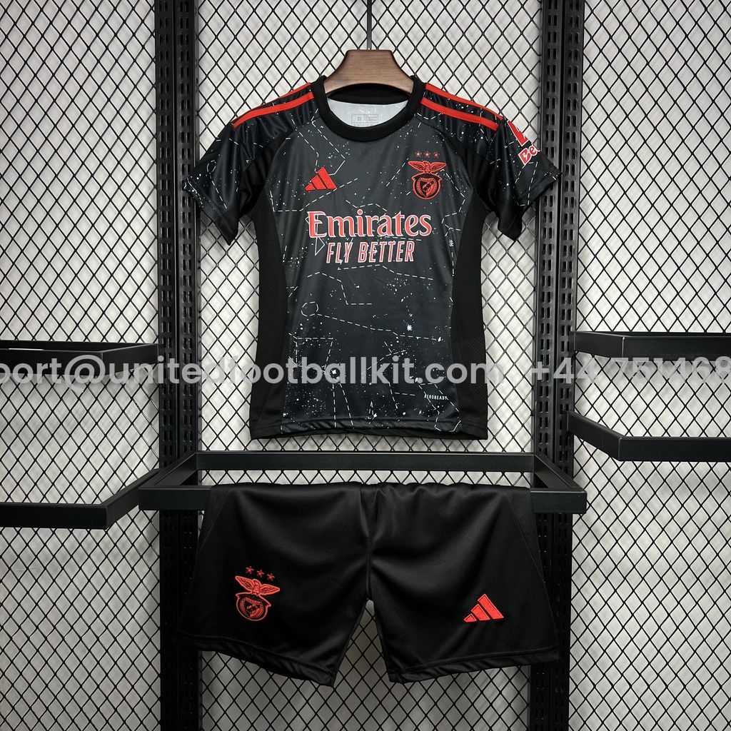 Unitedfootballkit.com | Benfica 24-25 Away Kids Kit -Customize Name, Number and Patch | Worldwide Shipping