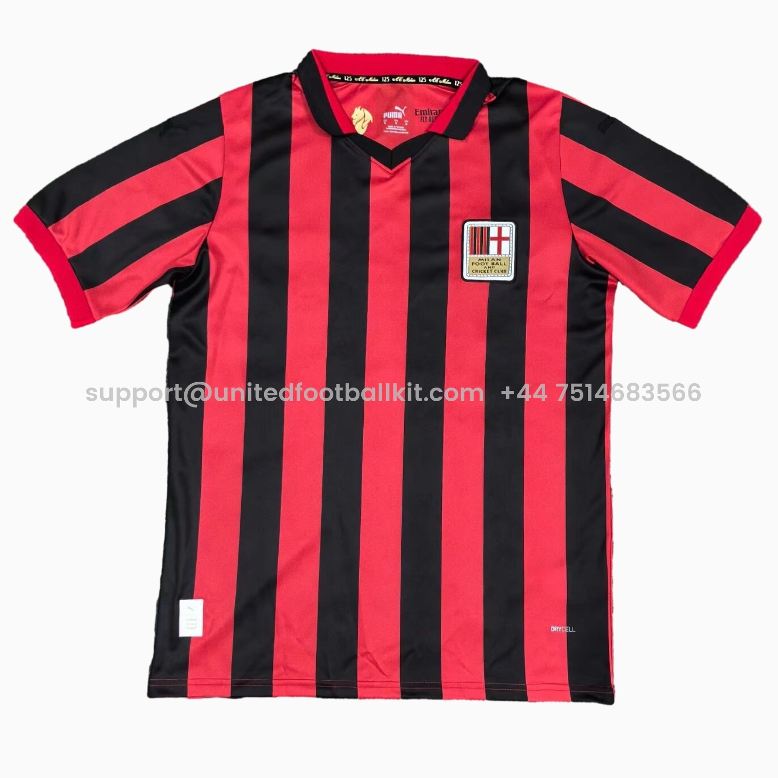 Unitedfootballkit.com | AC Milan 24-25 125th Anniversary Red Jersey - Fans Version -Customize Name, Number and Patch | Worldwide Shipping