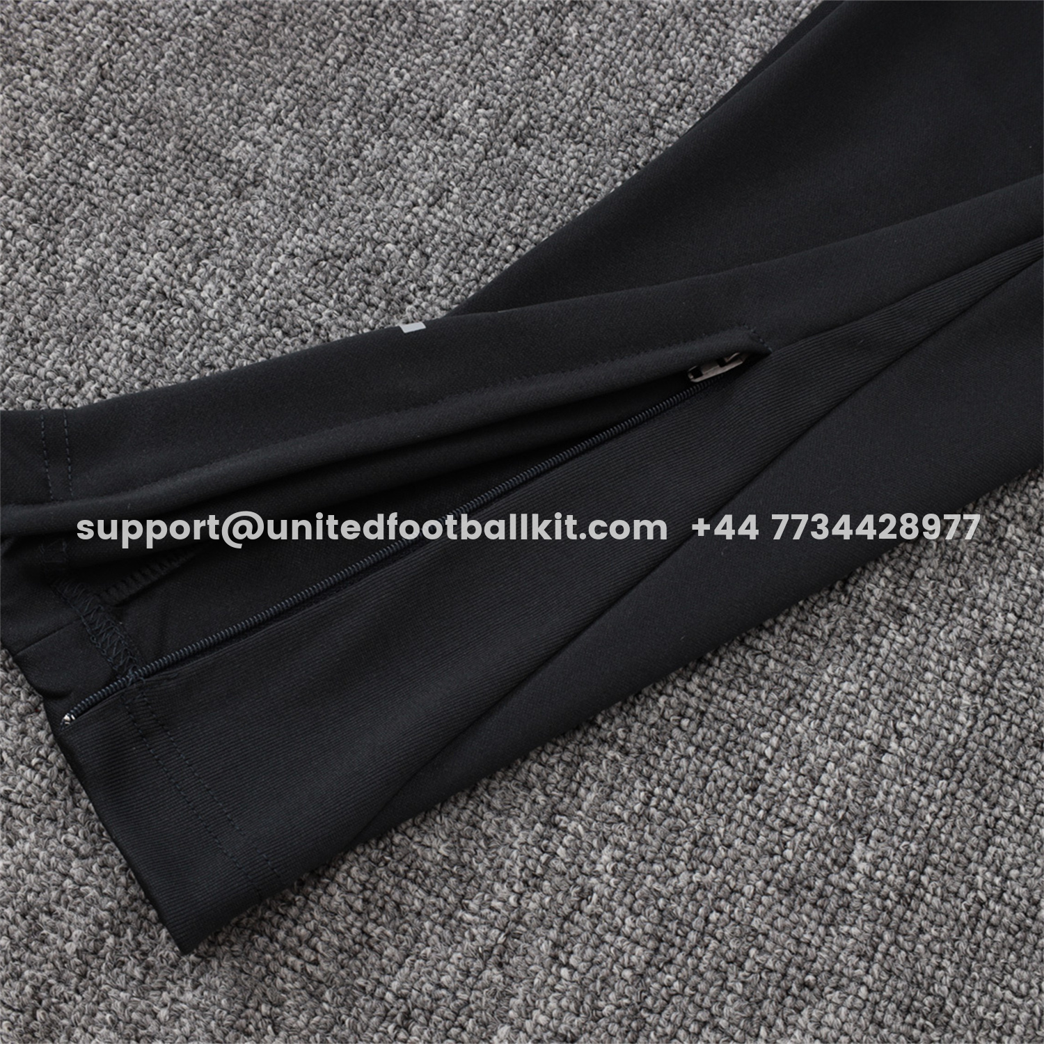 Unitedfootballkit.com | Paris Saint-Germain PSG 25-26 Jacket Training Tracksuit - Pure Black top & Pants -Customize Name, Number and Patch | Worldwide Shipping