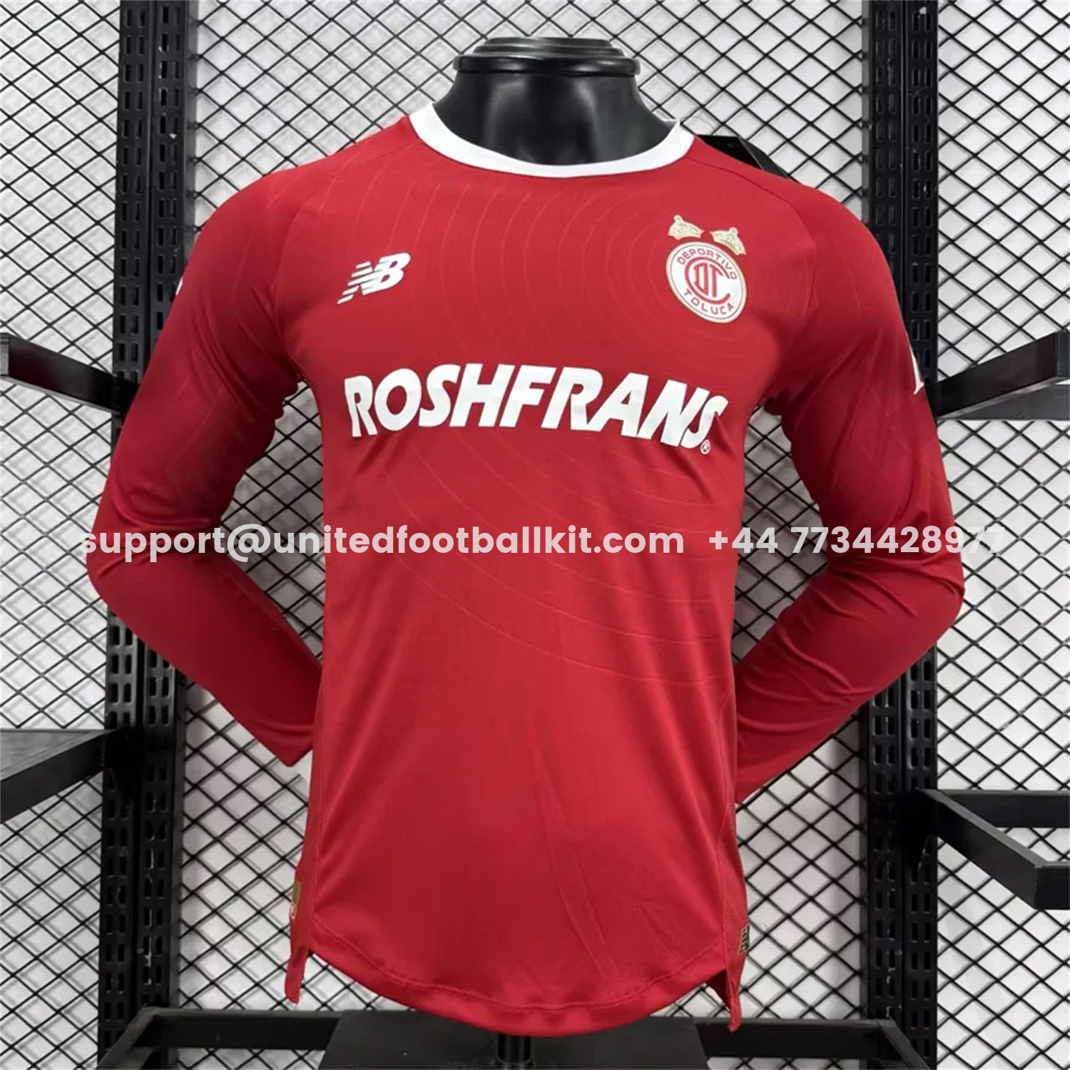 Unitedfootballkit.com | Toluca 25-26 Red Special Long Sleeves Jersey - Player Version -Customize Name, Number and Patch | Worldwide Shipping