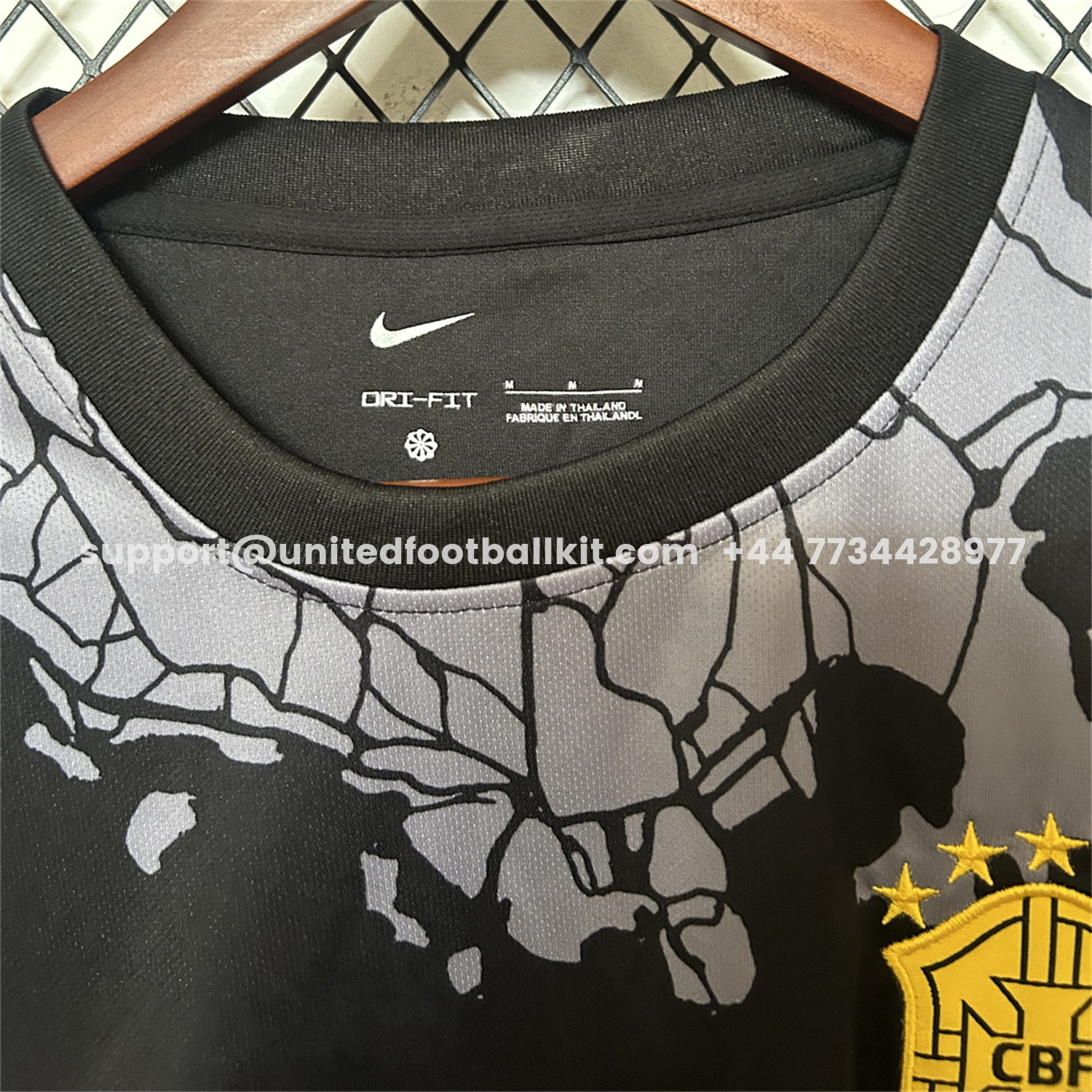 Unitedfootballkit.com | Brazil 25-26 Grey Jesus Statue Special Black Jersey - Fans Version -Customize Name, Number and Patch | Worldwide Shipping