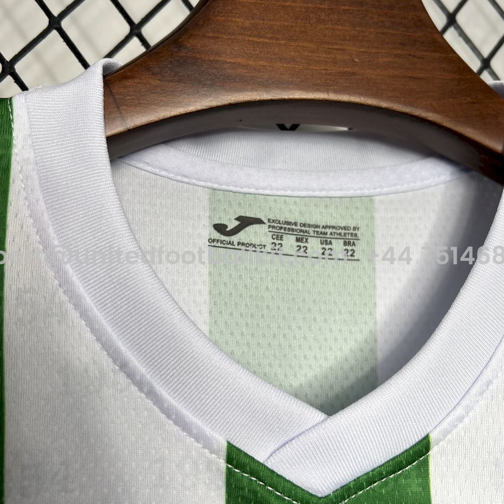 Unitedfootballkit.com | Cordoba CF 24-25 Home Kids Kit -Customize Name, Number and Patch | Worldwide Shipping