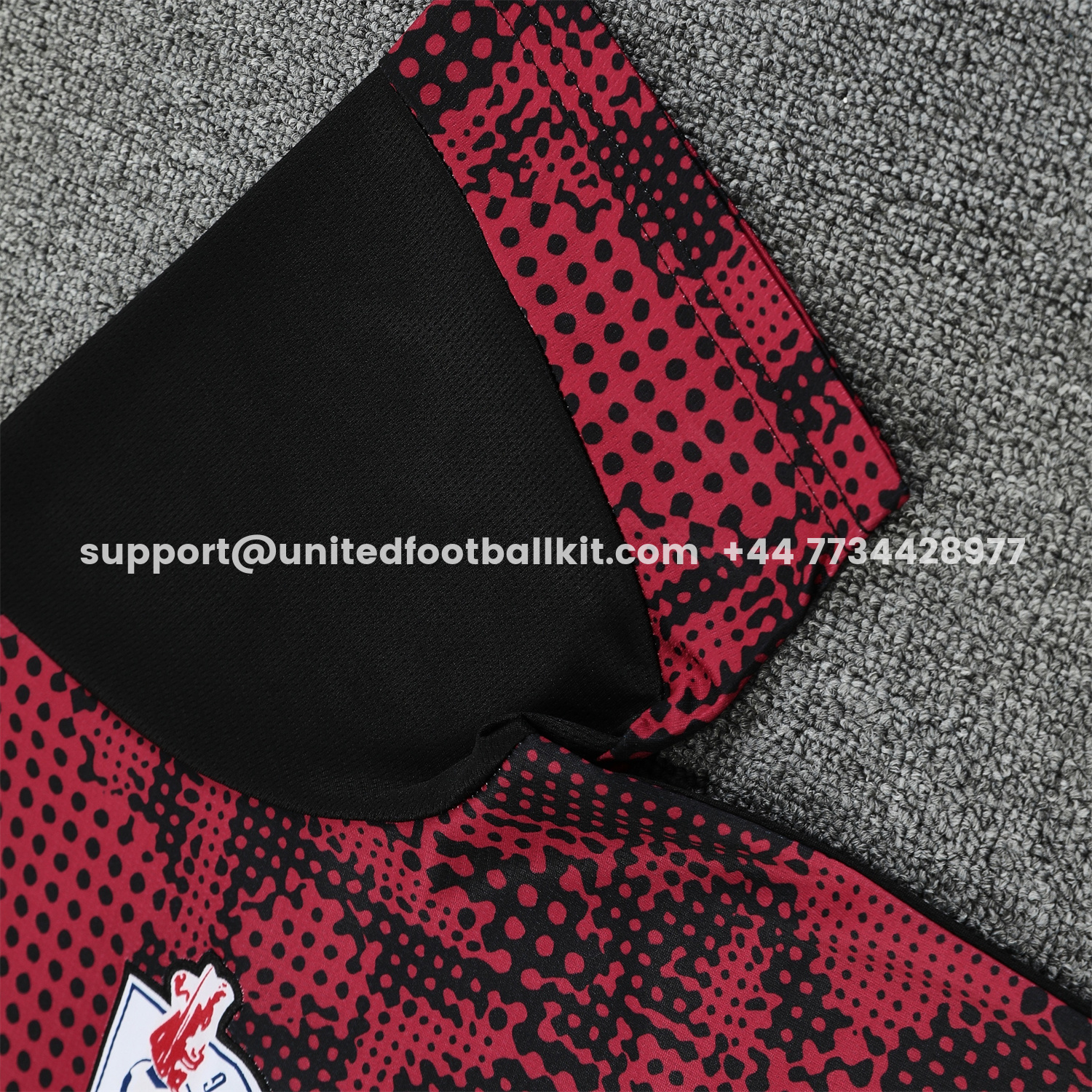 Unitedfootballkit.com | RB Leipzig 25-26 Short-Sleeve Training Set- Red Top & Black Shorts -Customize Name, Number and Patch | Worldwide Shipping