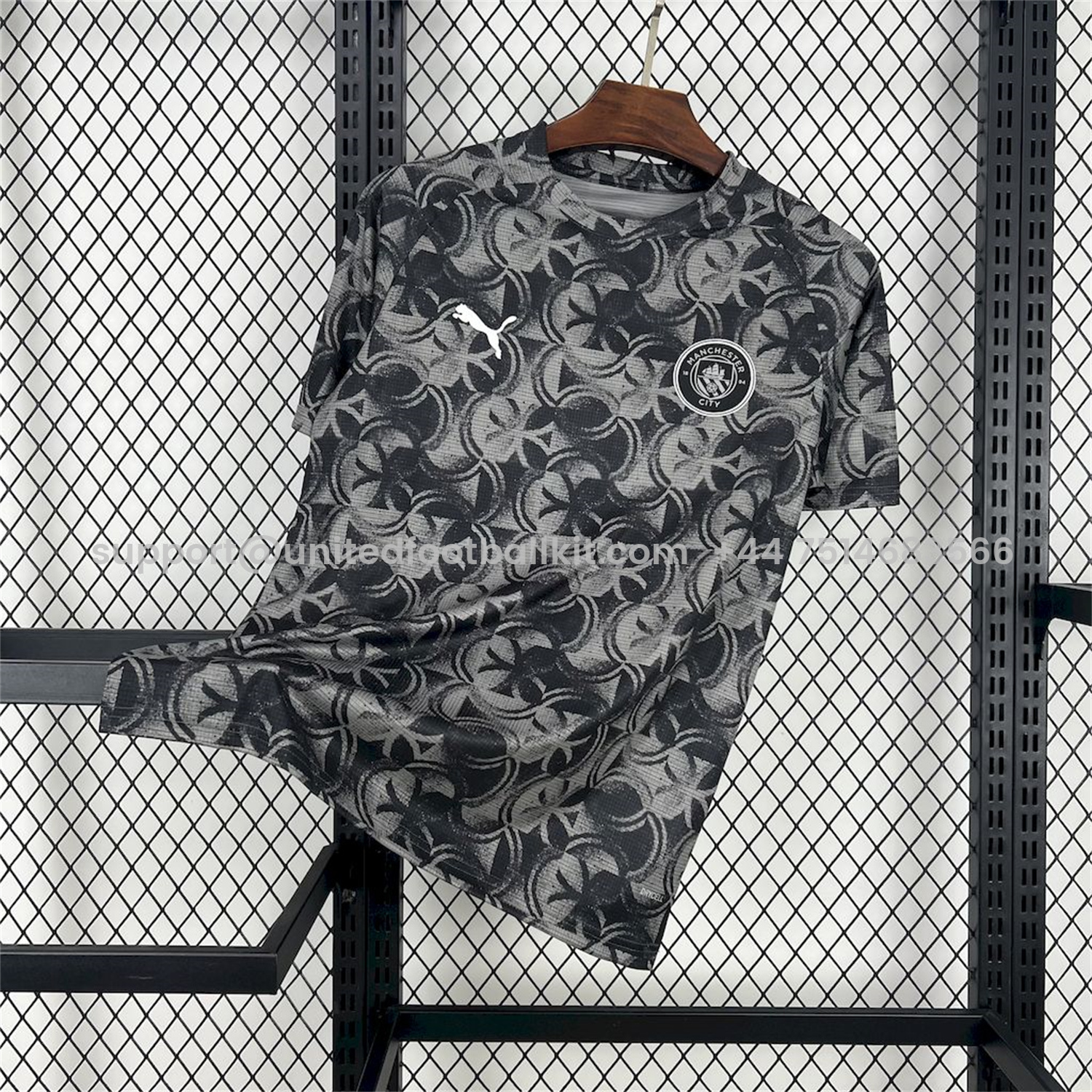 Unitedfootballkit.com | Manchester City 25-26 Black Grey Training Jersey - Fans Version -Customize Name, Number and Patch | Worldwide Shipping