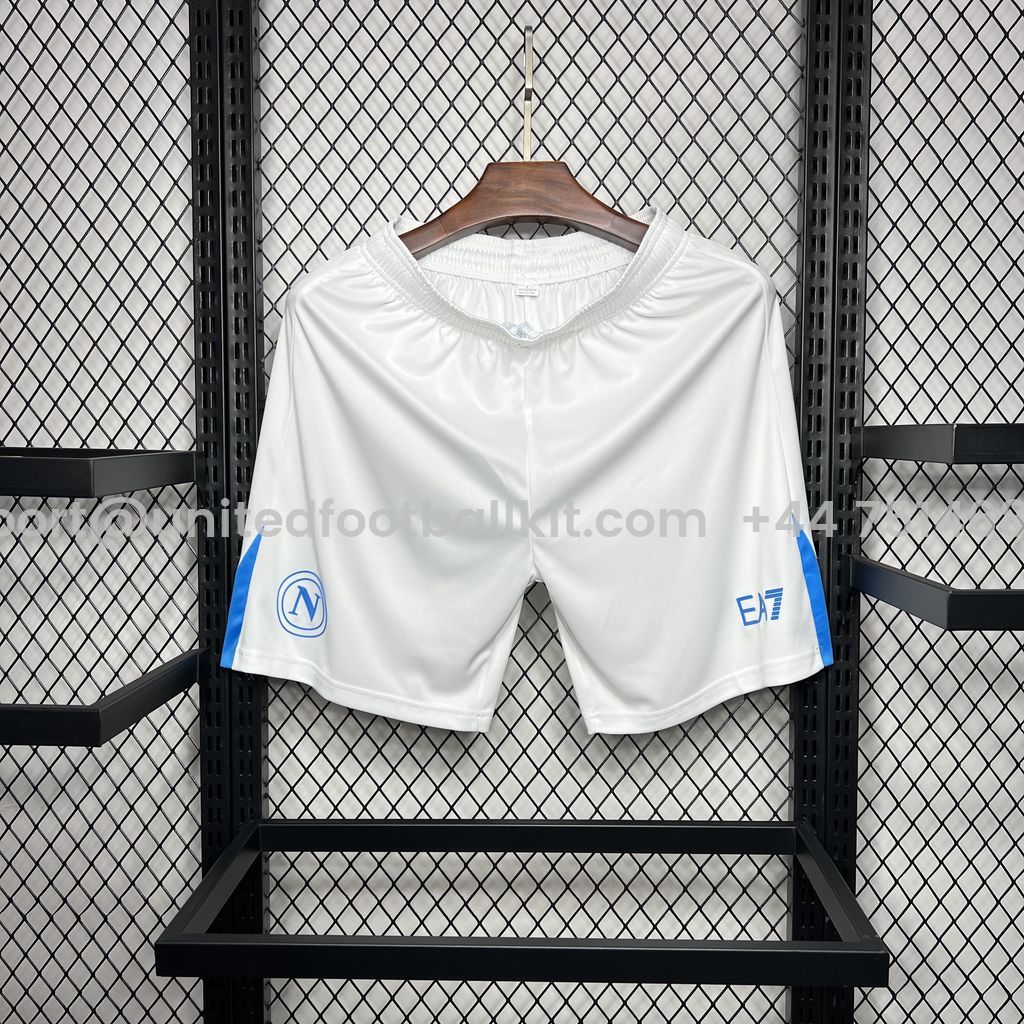 Unitedfootballkit.com | Napoli 24-25 Home Shorts - Fans Version -Customize Name, Number and Patch | Worldwide Shipping
