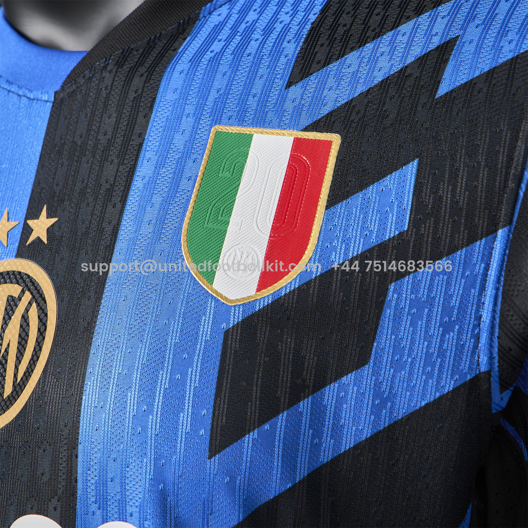 Unitedfootballkit.com | Inter Milan 24-25 Home Stadium Jersey - Player Version -Customize Name, Number and Patch | Worldwide Shipping