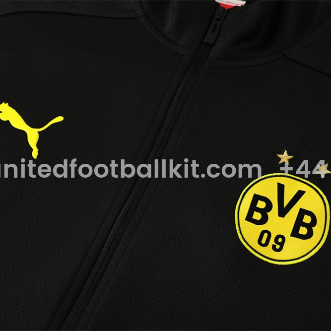 Unitedfootballkit.com | Dortmund 24-25 Jacket Training Tracksuit - Black and Yellow -Customize Name, Number and Patch | Worldwide Shipping