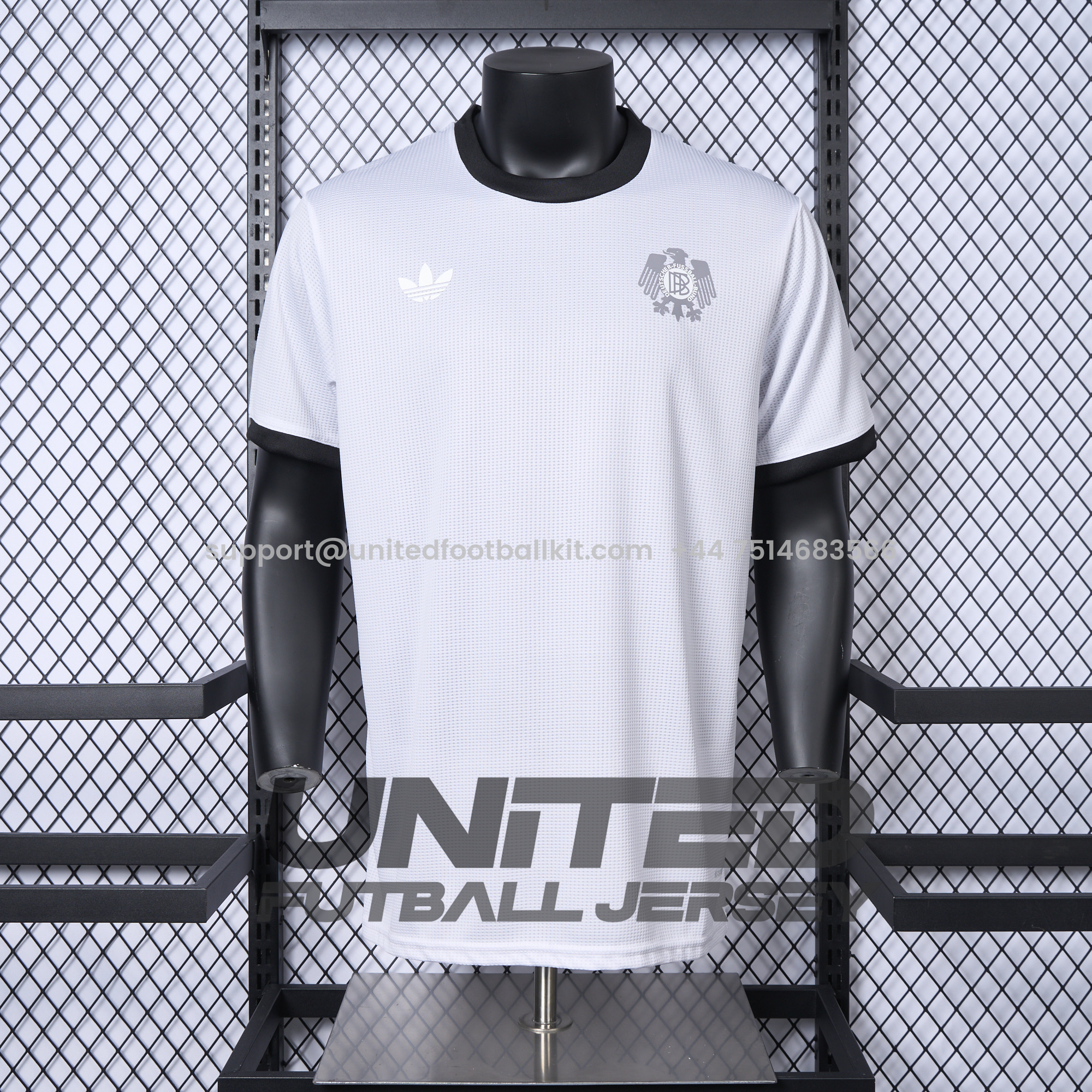 Unitedfootballkit.com | Germany 2025 White Retro Style Jersey - Player Version -Customize Name, Number and Patch | Worldwide Shipping