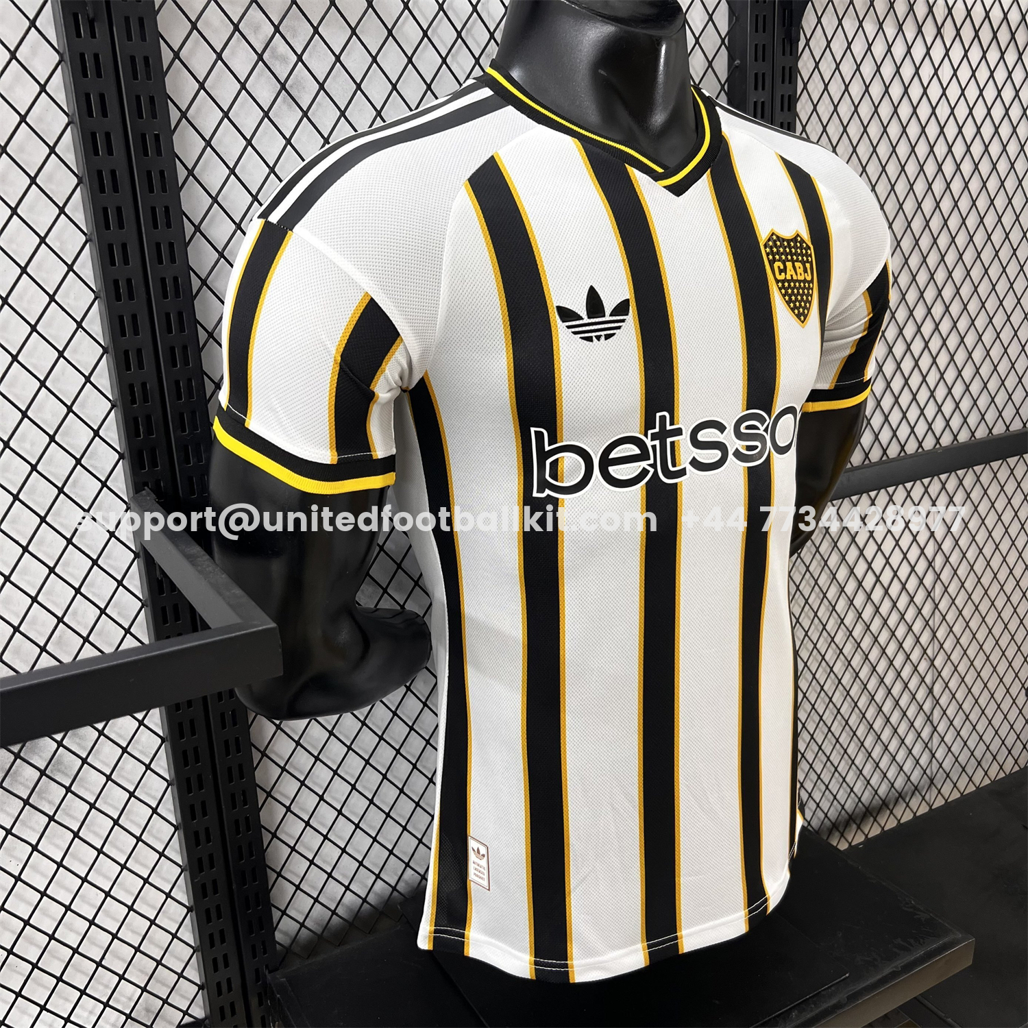 Unitedfootballkit.com | Boca Juniors 25-26 Black And White Stripes Jersey - Player Version -Customize Name, Number and Patch | Worldwide Shipping