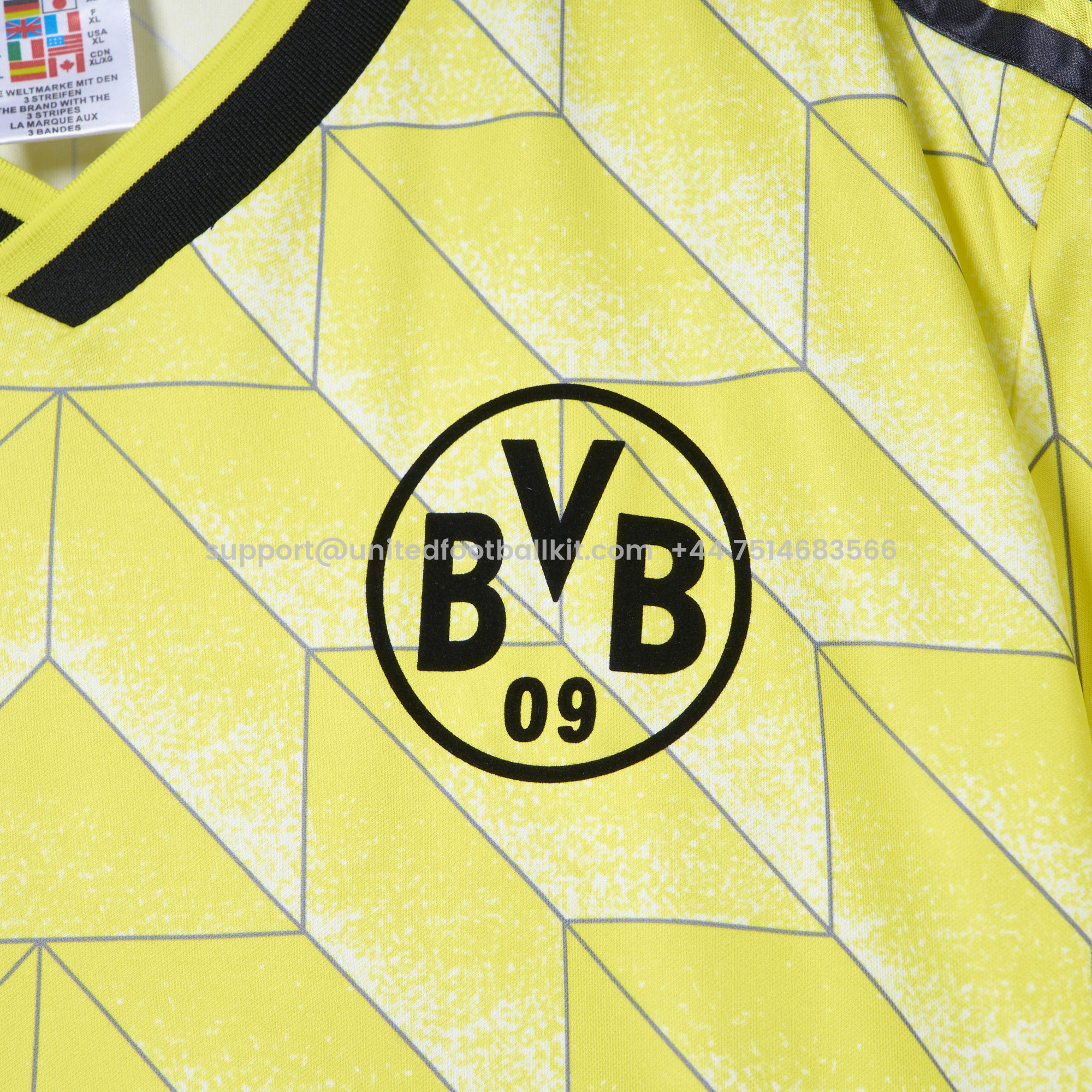 Unitedfootballkit.com | Dortmund Retro 1988 Home Shirt -Customize Name, Number and Patch | Worldwide Shipping