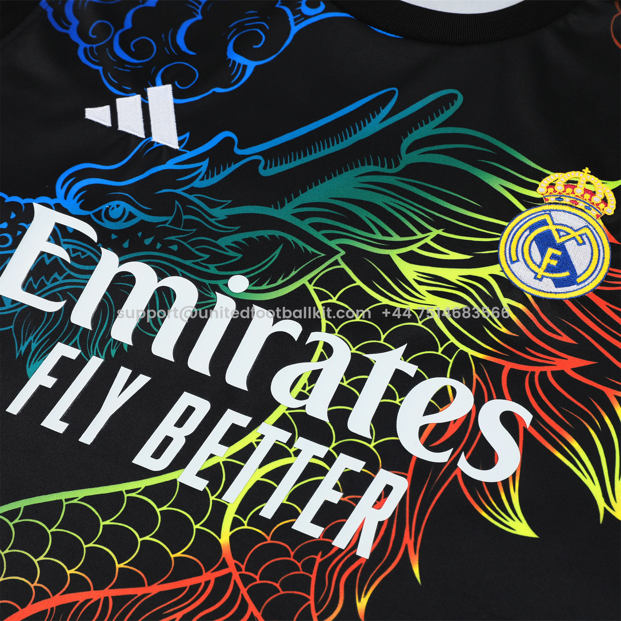 Unitedfootballkit.com | Real Madrid 24-25 Vest Training Set - Black Dragon -Customize Name, Number and Patch | Worldwide Shipping