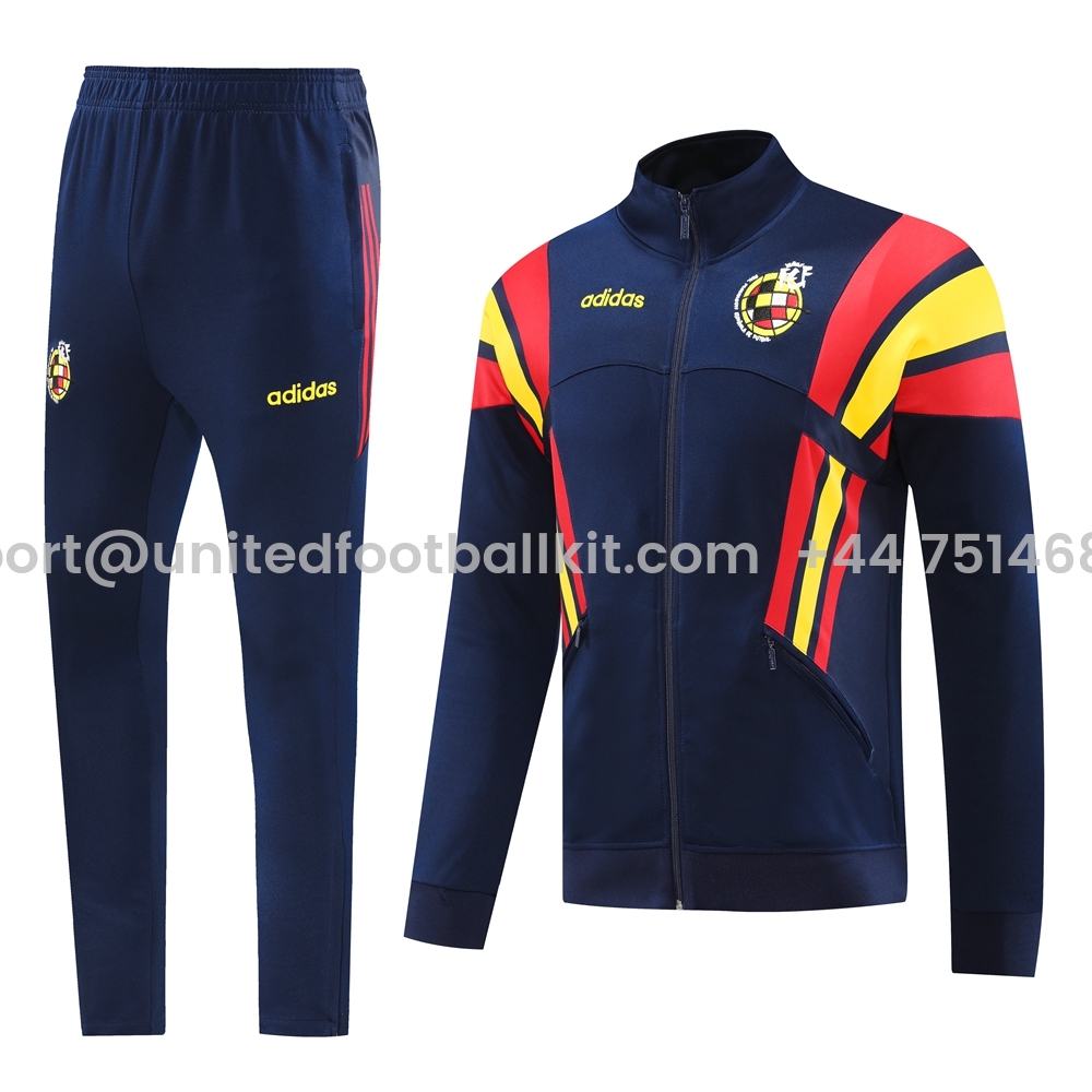 Unitedfootballkit.com | Spain 2024 Jacket Training Tracksuit - Deep Blue -Customize Name, Number and Patch | Worldwide Shipping