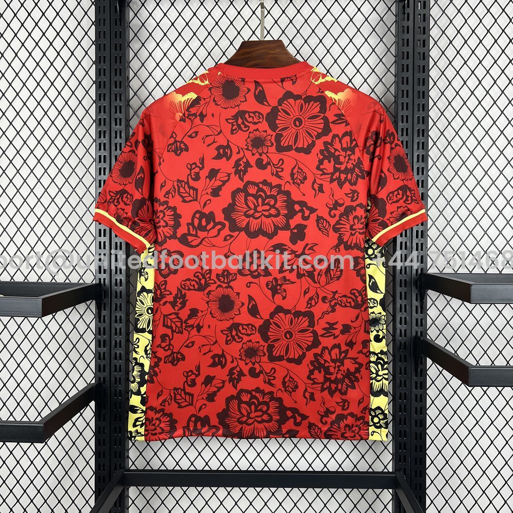 Unitedfootballkit.com | Portugal 2024-25 Red Flower Special Edition Jersey - Fans Version -Customize Name, Number and Patch | Worldwide Shipping