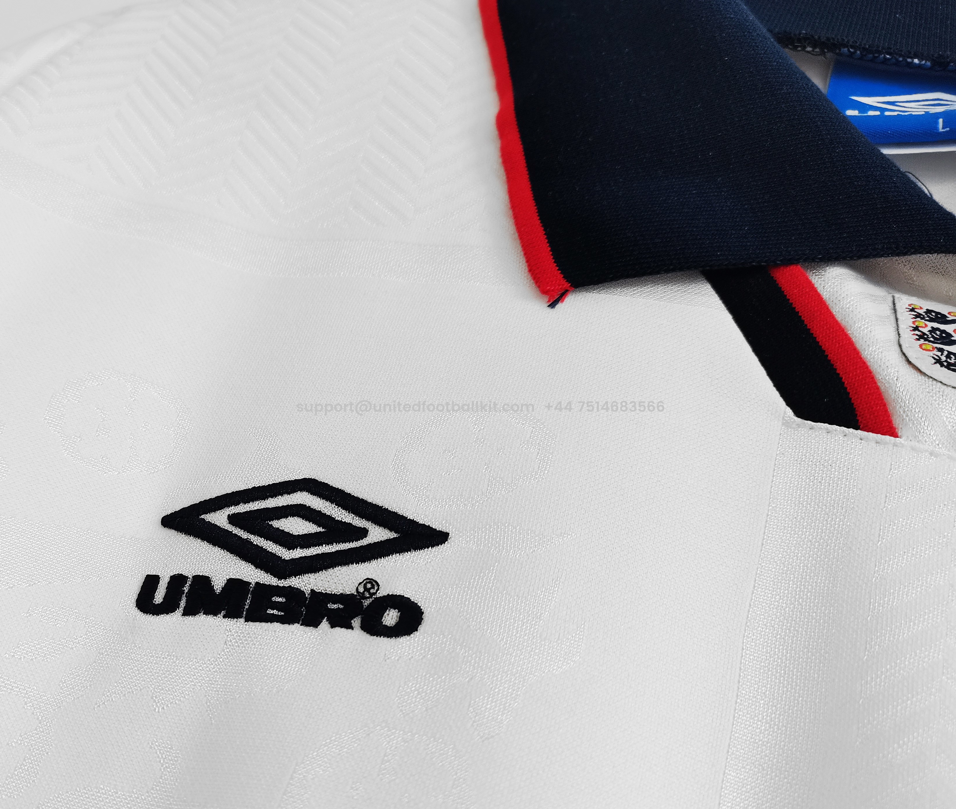 Unitedfootballkit.com | Retro England 1994 Home Stadium Jersey -Customize Name, Number and Patch | Worldwide Shipping