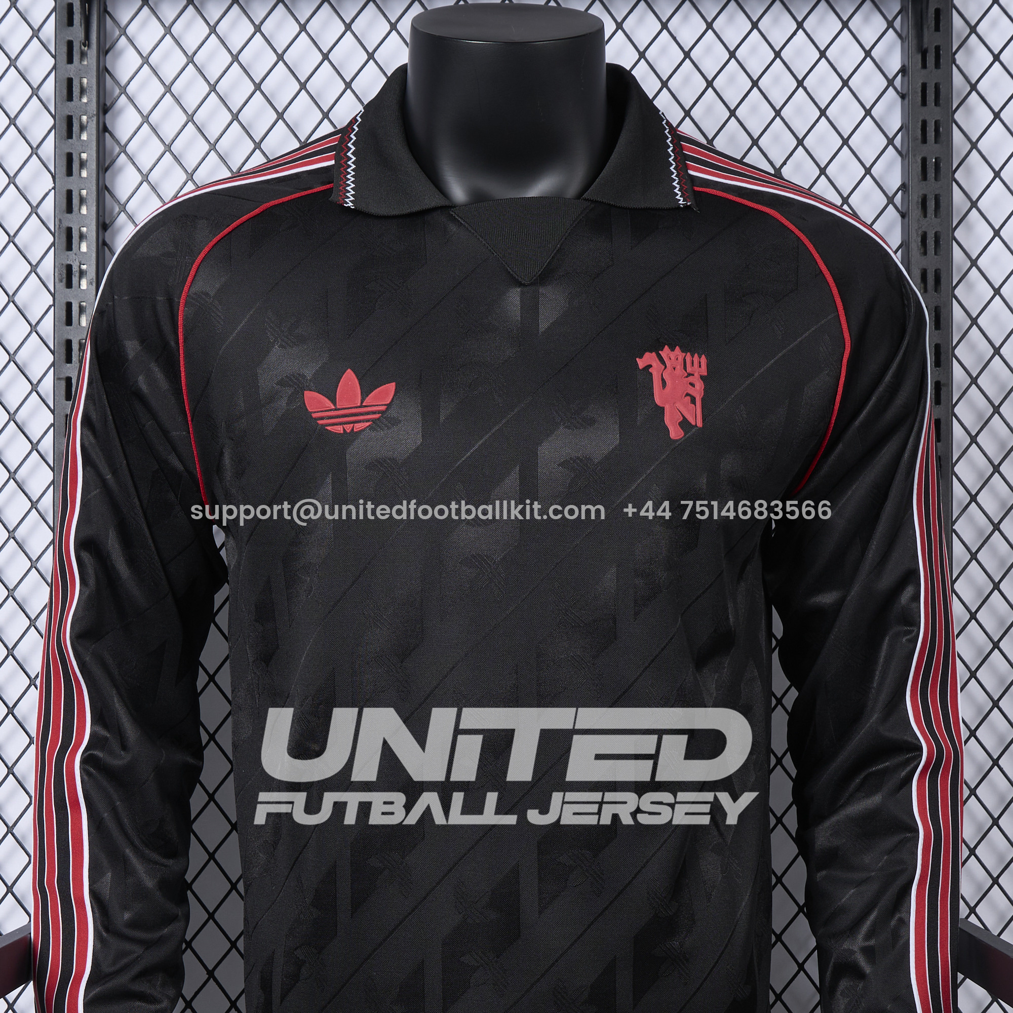 Unitedfootballkit.com | Manchester United 24-25 Originals LFSTLR Long Sleeve Black Jersey - Player Version -Customize Name, Number and Patch | Worldwide Shipping