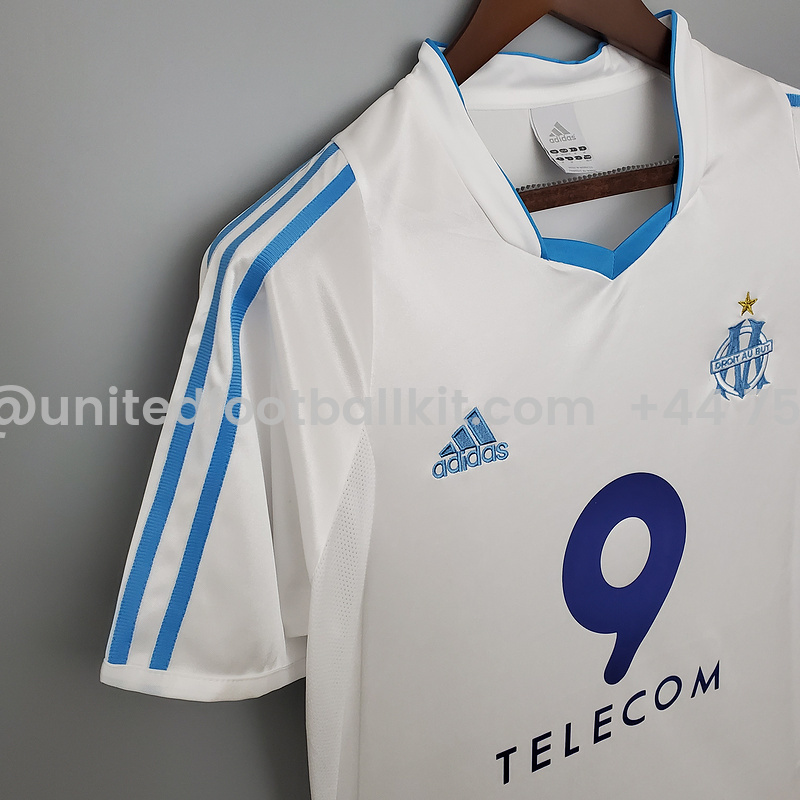 Unitedfootballkit.com | Retro Marseille 2003-04 Home Stadium Jersey -Customize Name, Number and Patch | Worldwide Shipping