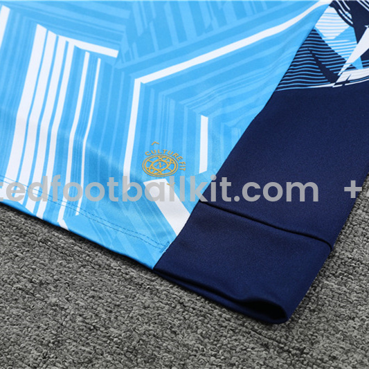 Unitedfootballkit.com | Napoli 24-25 Pre-Match Long Sleeve Training Set - Light Blue Top and Deep Blue Pants -Customize Name, Number and Patch | Worldwide Shipping